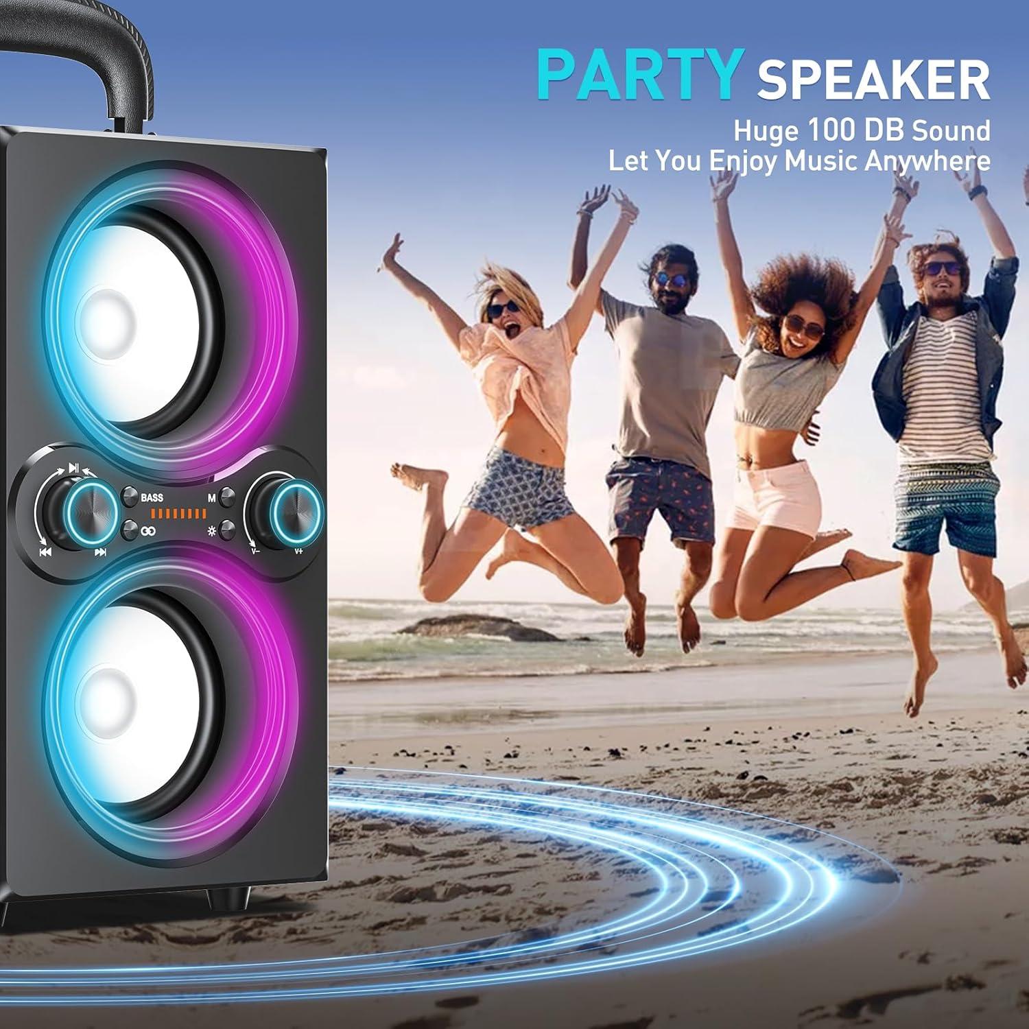 Altavoz Bluetooth Tpyesss BA-02 80W Portátil con Subwoofer