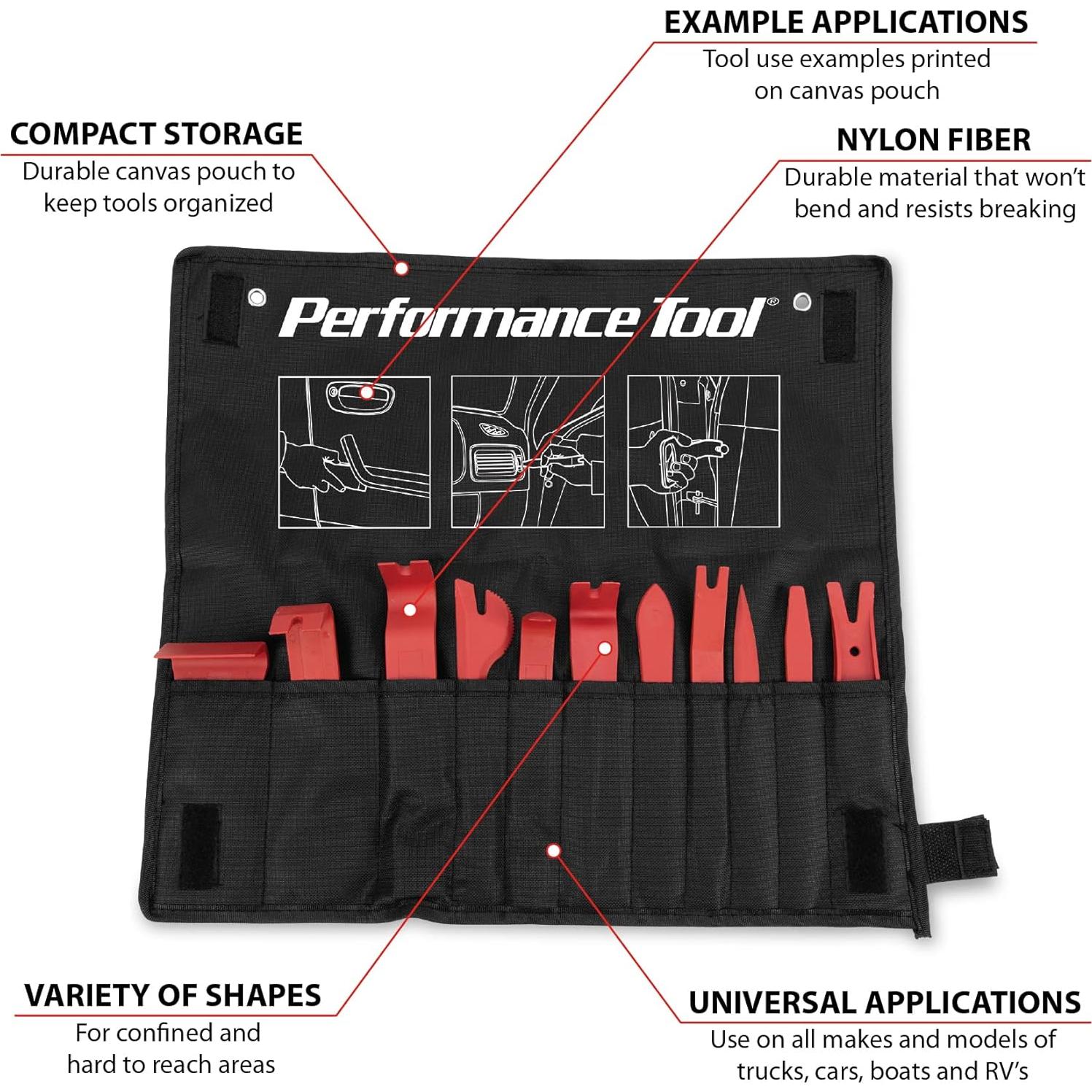 Juego de Herramientas de Extracción de Molduras Performance Tool W80643 - 11 Piezas