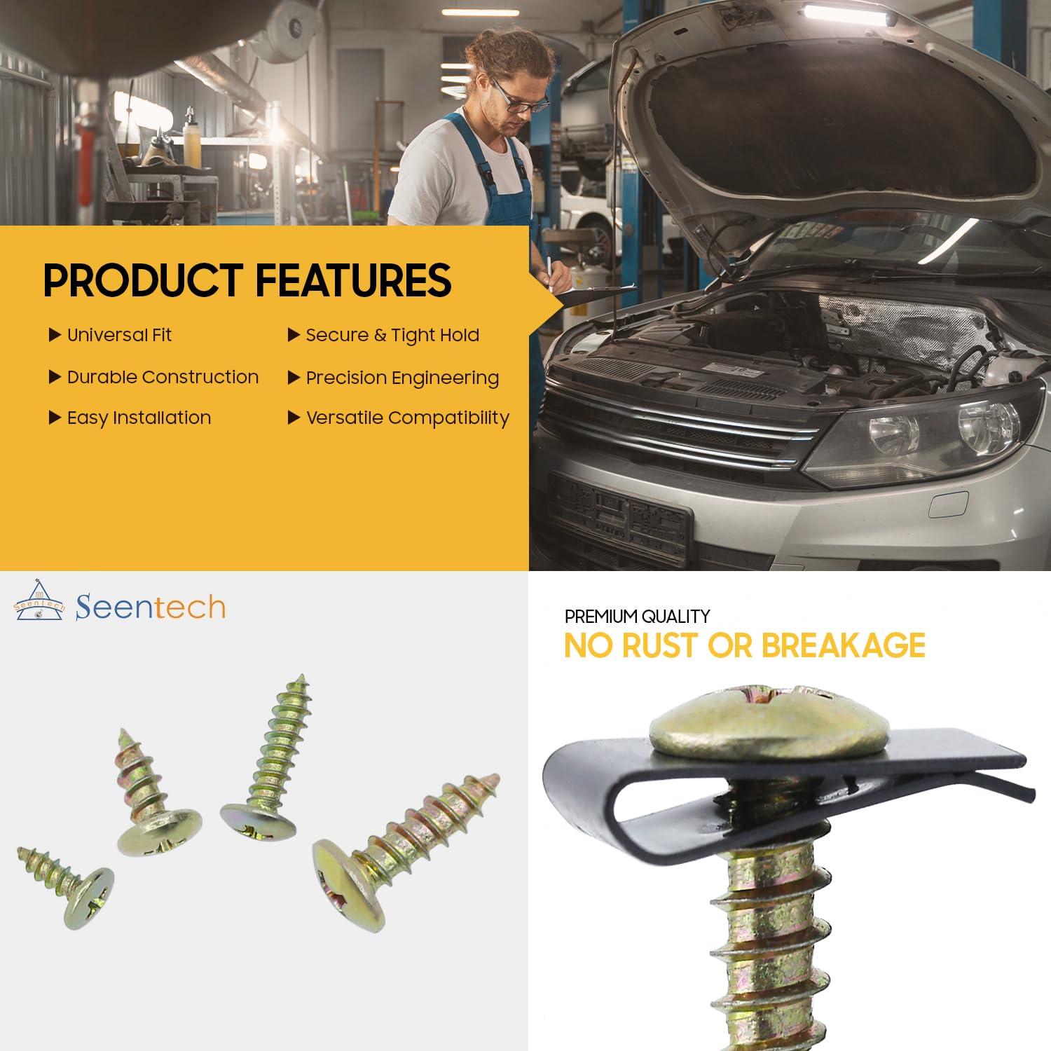 Kit de Clips U y Tornillos Seentech 170 Piezas para Automóviles