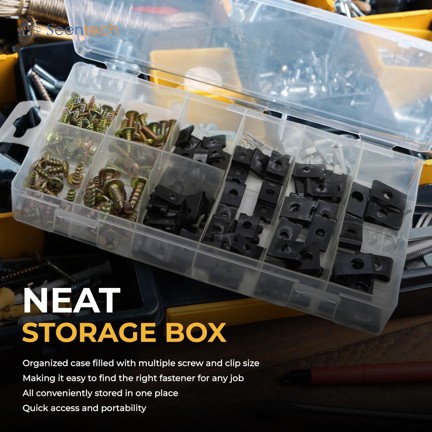 Kit de Clips U y Tornillos Seentech 170 Piezas para Automóviles