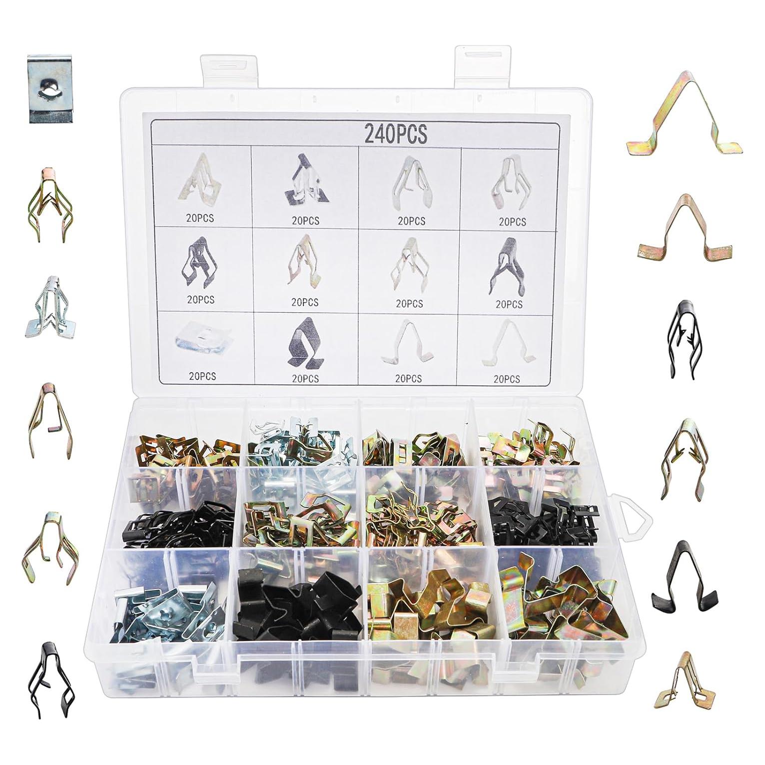 Kit de Clips Automotrices Hiceeden 240 Pcs Universal 12 Tipos