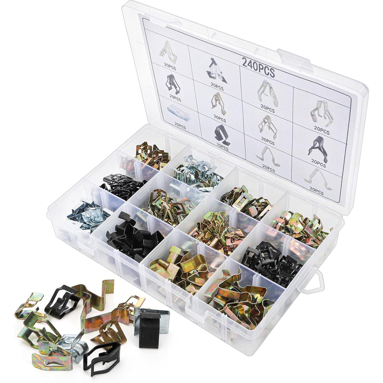Kit de Clips Automotrices Hiceeden 240 Pcs Universal 12 Tipos