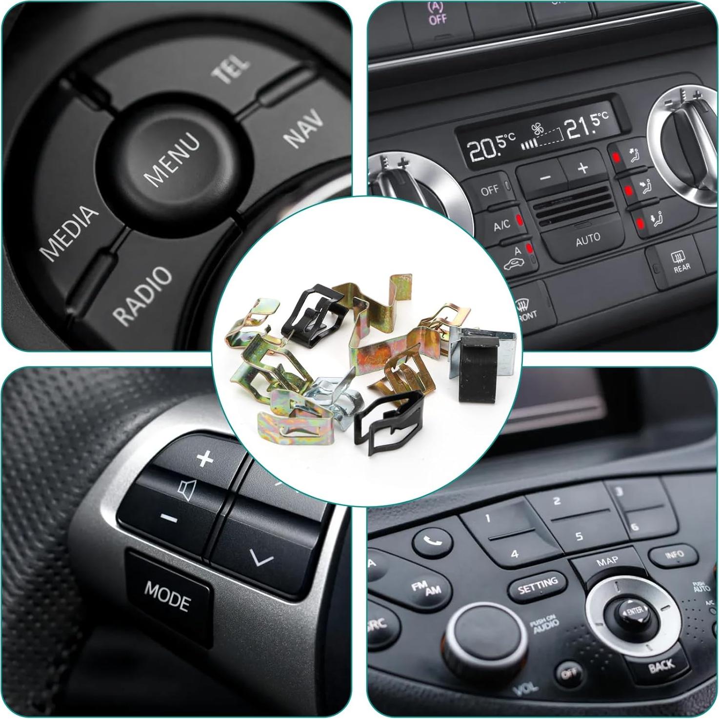 Kit de Clips Automotrices Hiceeden 240 Pcs Universal 12 Tipos