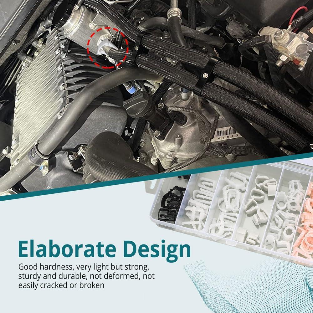 70 Clips de Línea de Combustible Tecledsn Nylon 7 Tamaños