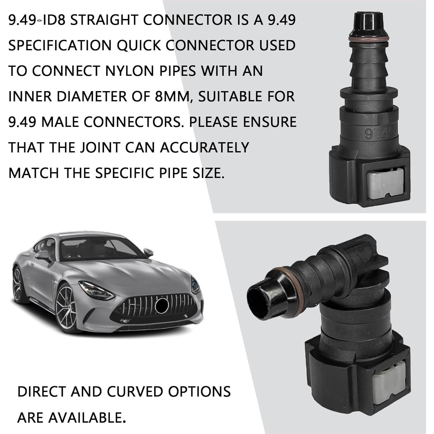 Conector Rápido de Combustible HHZL 2PCS Nylon 3/8" a 5/16"