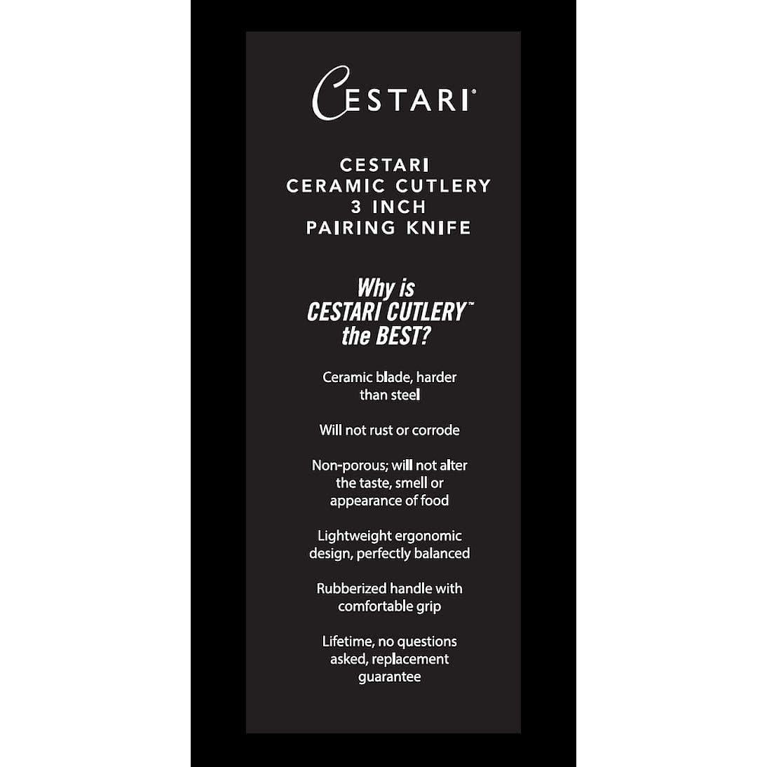 Cuchillo de Pelar Cestari 3 Pulgadas Cerámica Avanzada Negro