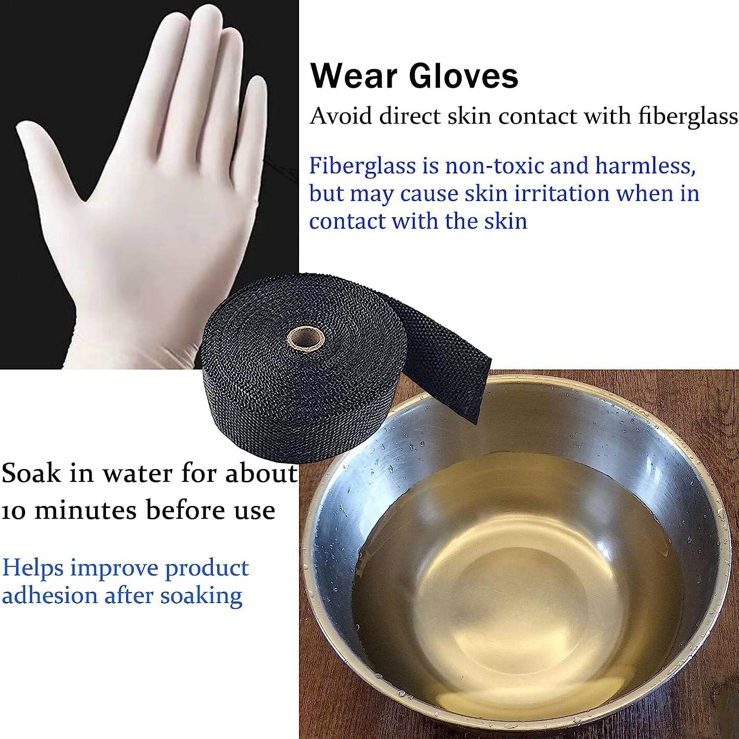 Envoltura de Calor de Escape Deecam 5m Fibra de Vidrio Negra