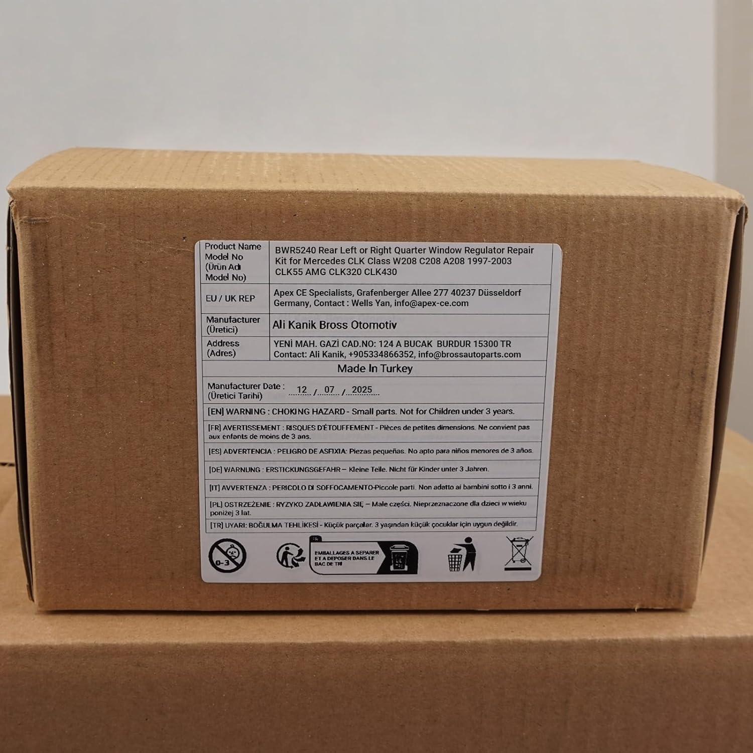 Kit Reparación Regulador Ventana Trasera Bross para Mercedes W208