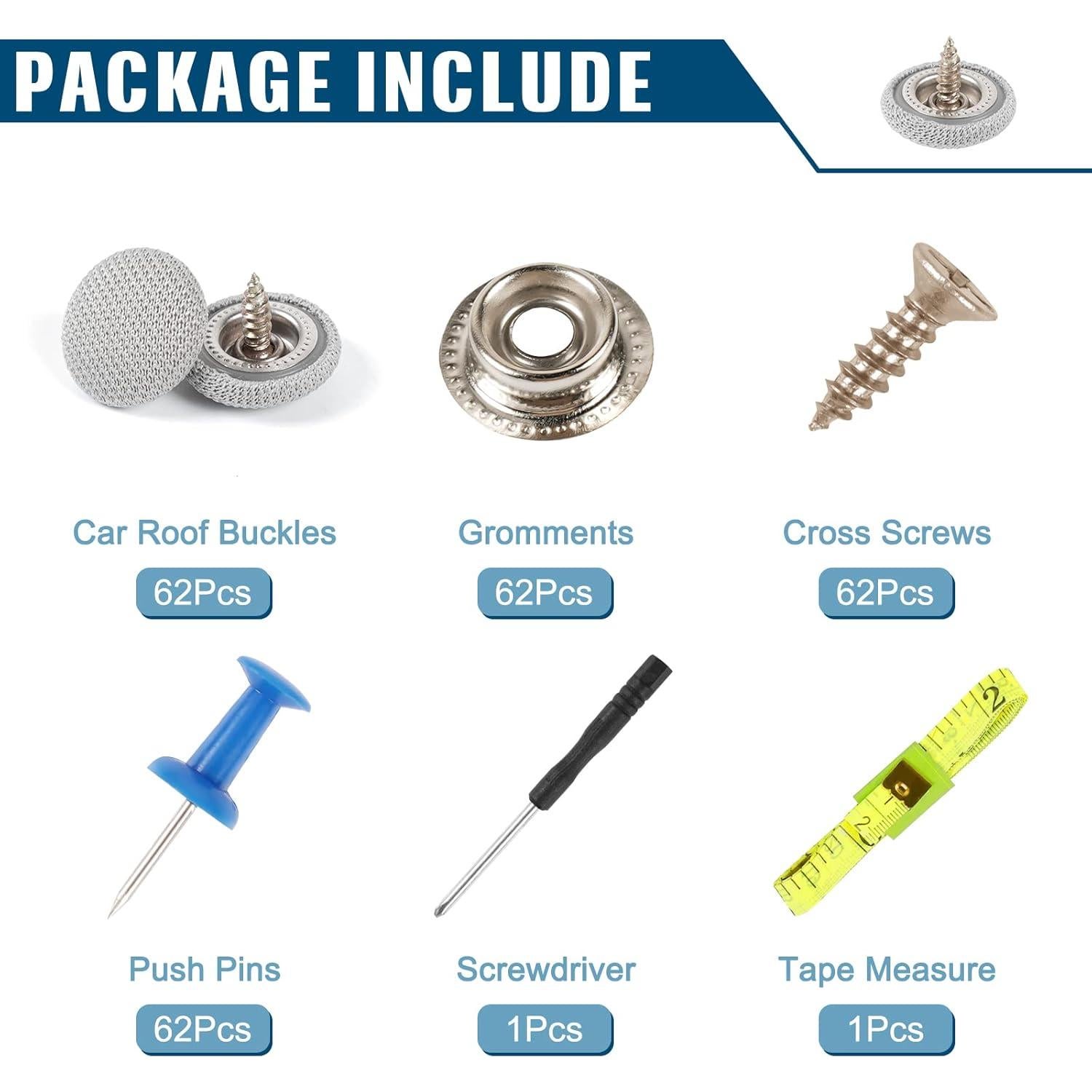 Kit de Reparación de Techo de Coche OTUAYAUTO 60 Piezas