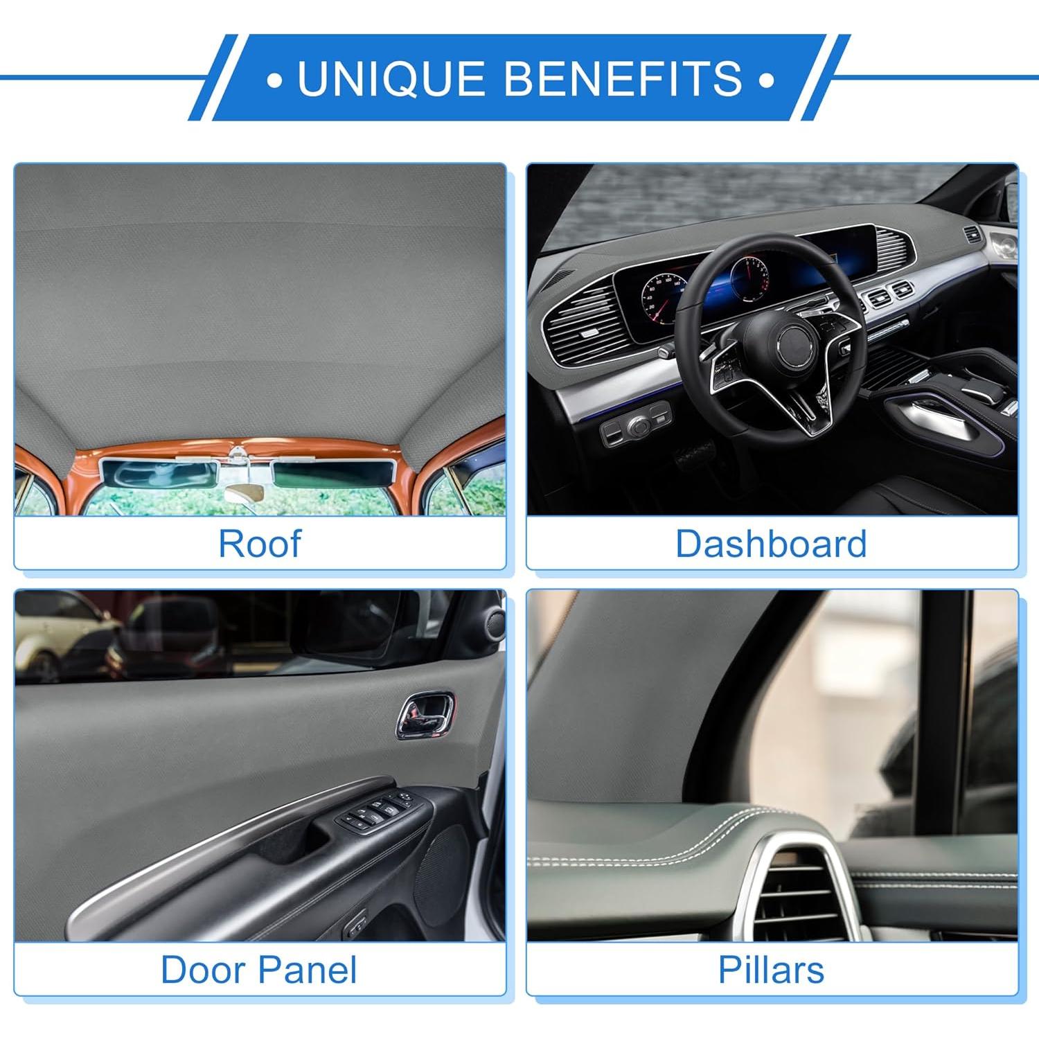 Tejido de Cabecera Automotriz VekAuto 215x152 cm Gris Oscuro