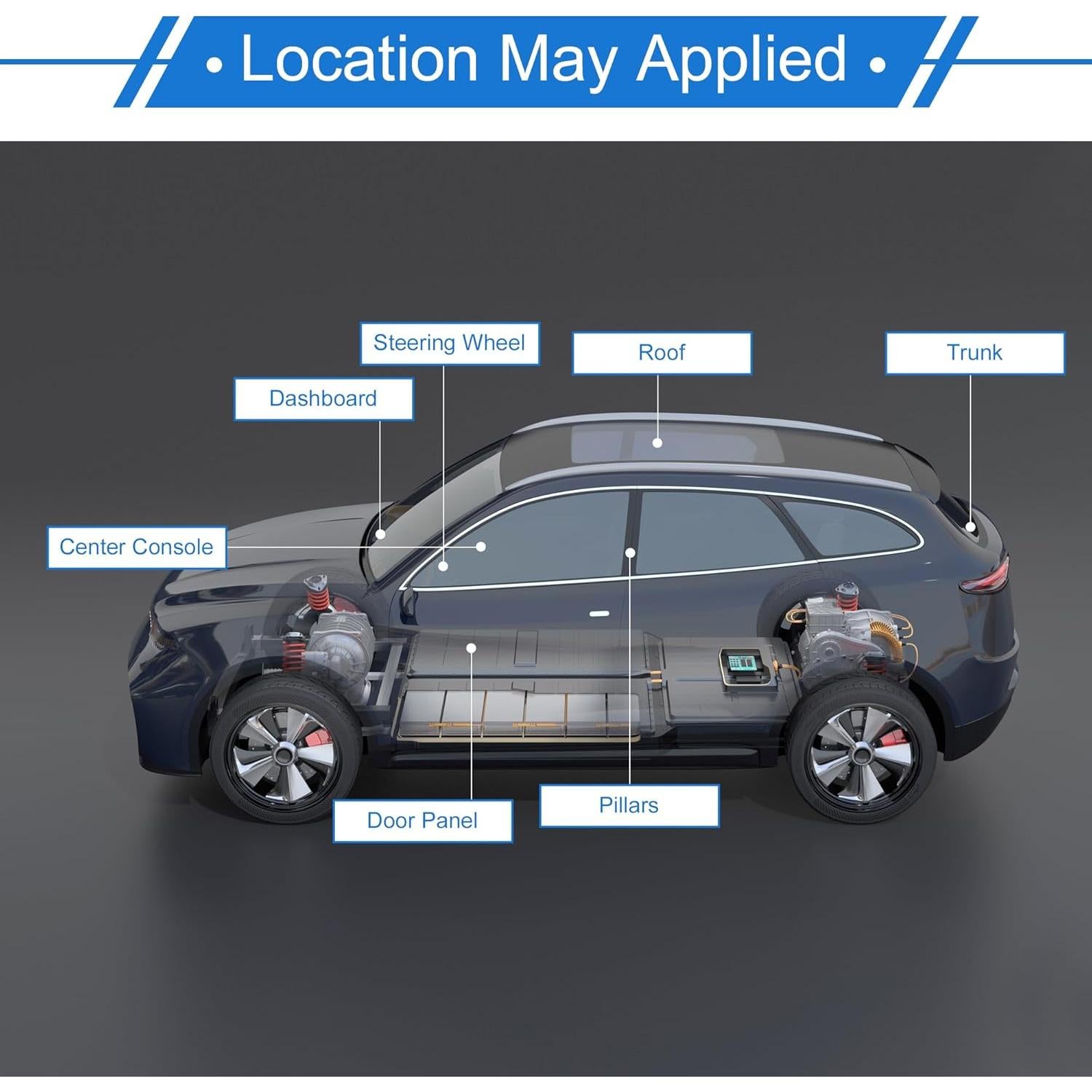 Tejido de Cabecera Automotriz VekAuto 215x152 cm Gris Oscuro