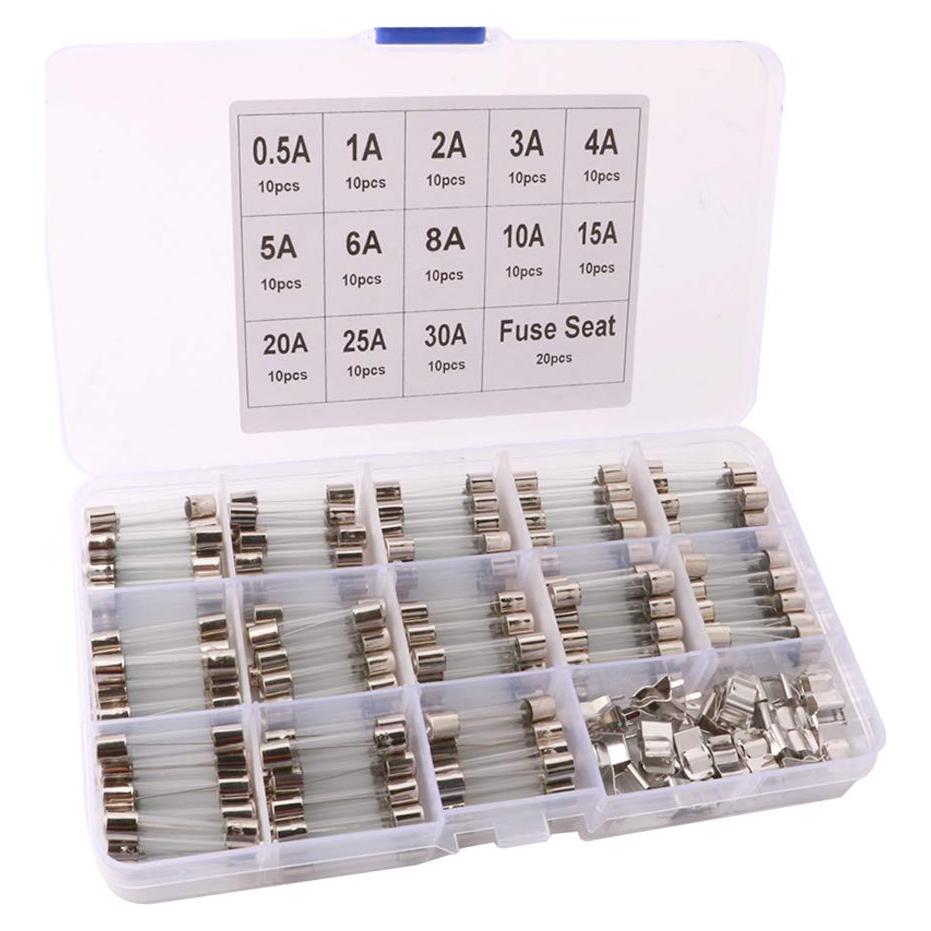 Kit de Fusibles de Tubo de Vidrio FULARR 150 Pcs 6x30mm