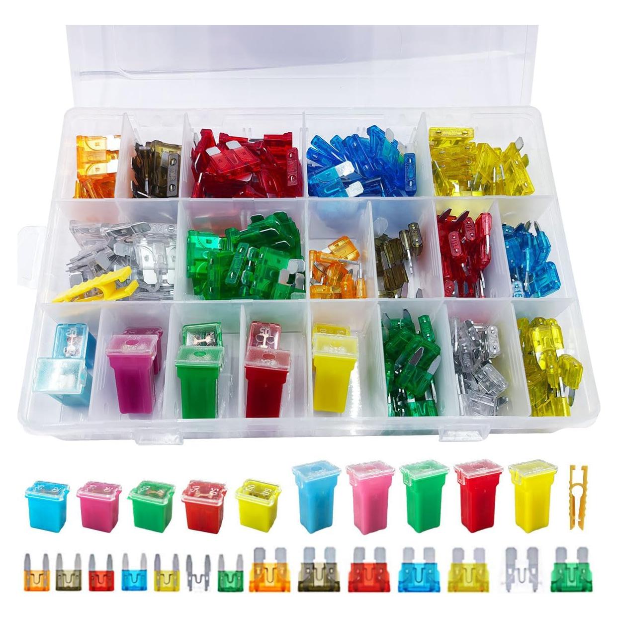 Kit de Fusibles Automotrices SMILFUY 250PCS Cuchilla y Mini