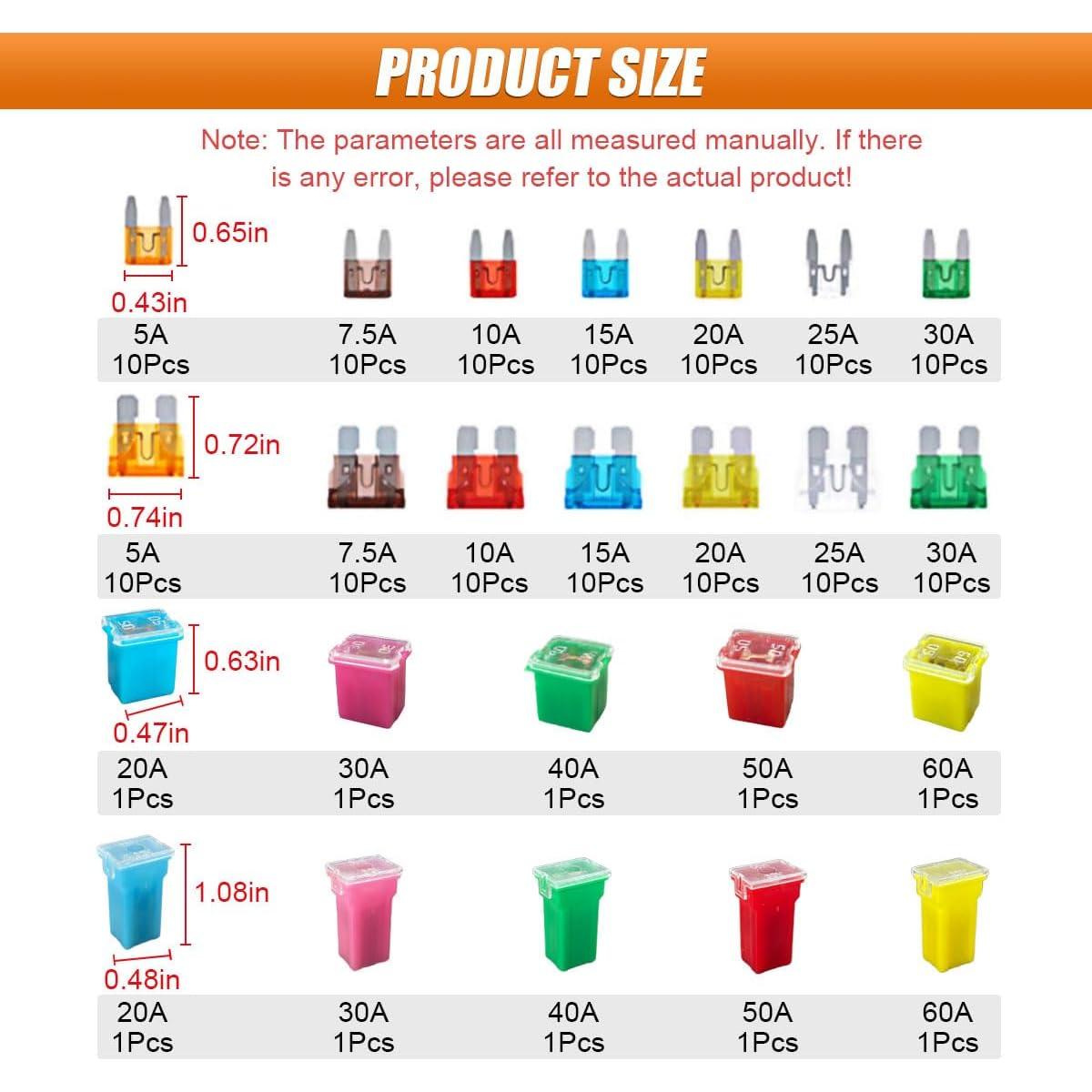 Kit de Fusibles Automotrices SMILFUY 250PCS Cuchilla y Mini