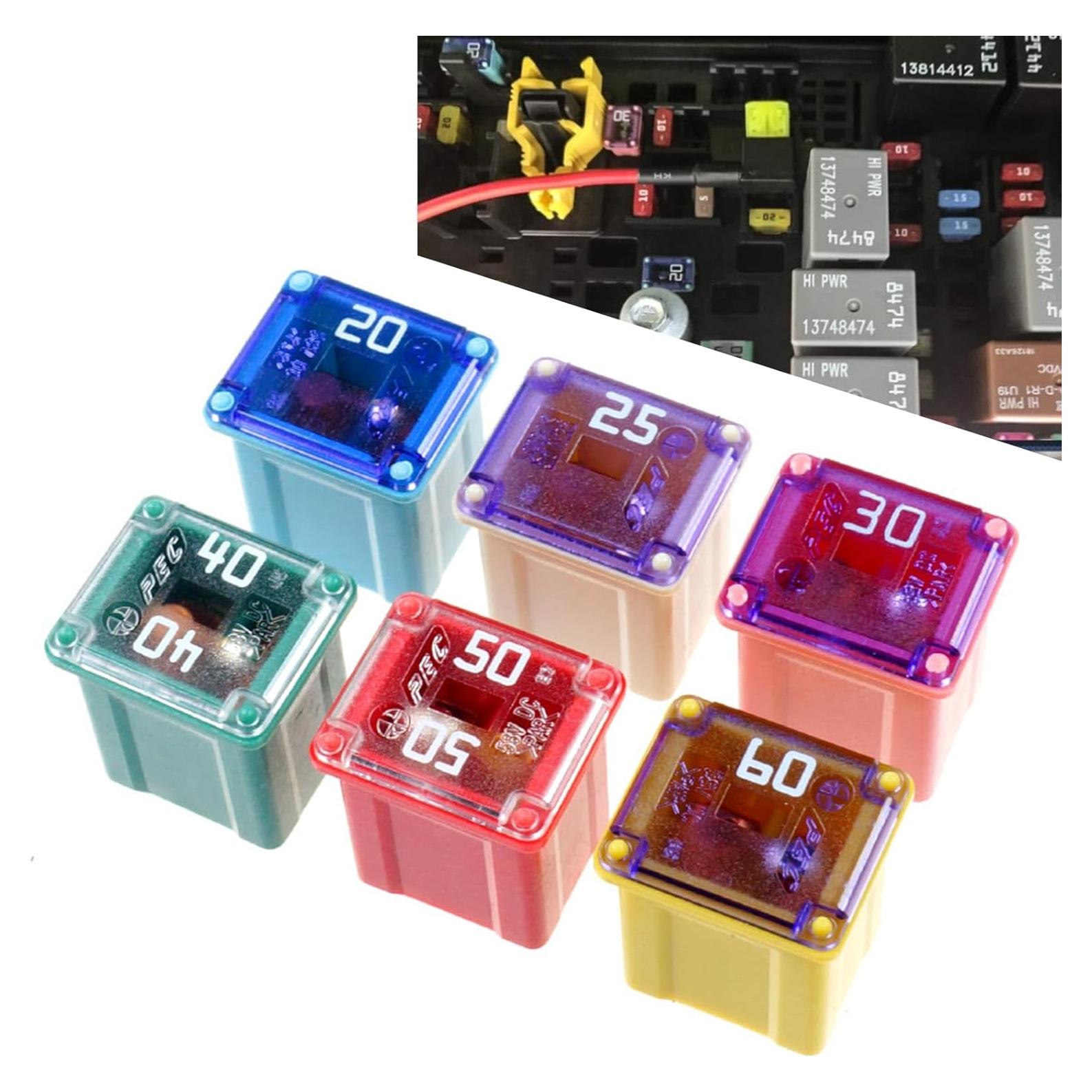Kit de Fusibles Jcase 6 Pcs Getfay 20A-60A Multicolor