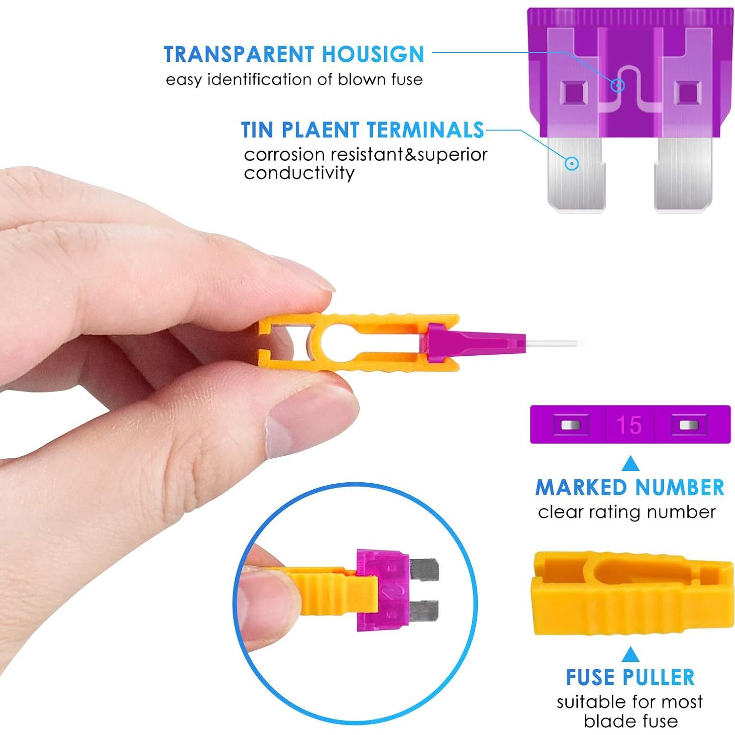 Kit de Fusibles de Coche PACETAP 330 Pcs Estándar y Mini