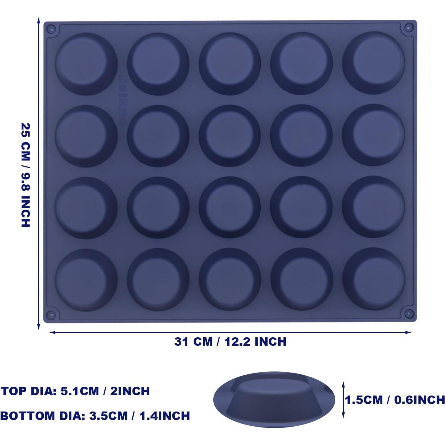 Molde de Silicona para Tartas Mini VOIRBLEU 5.08 cm Azul