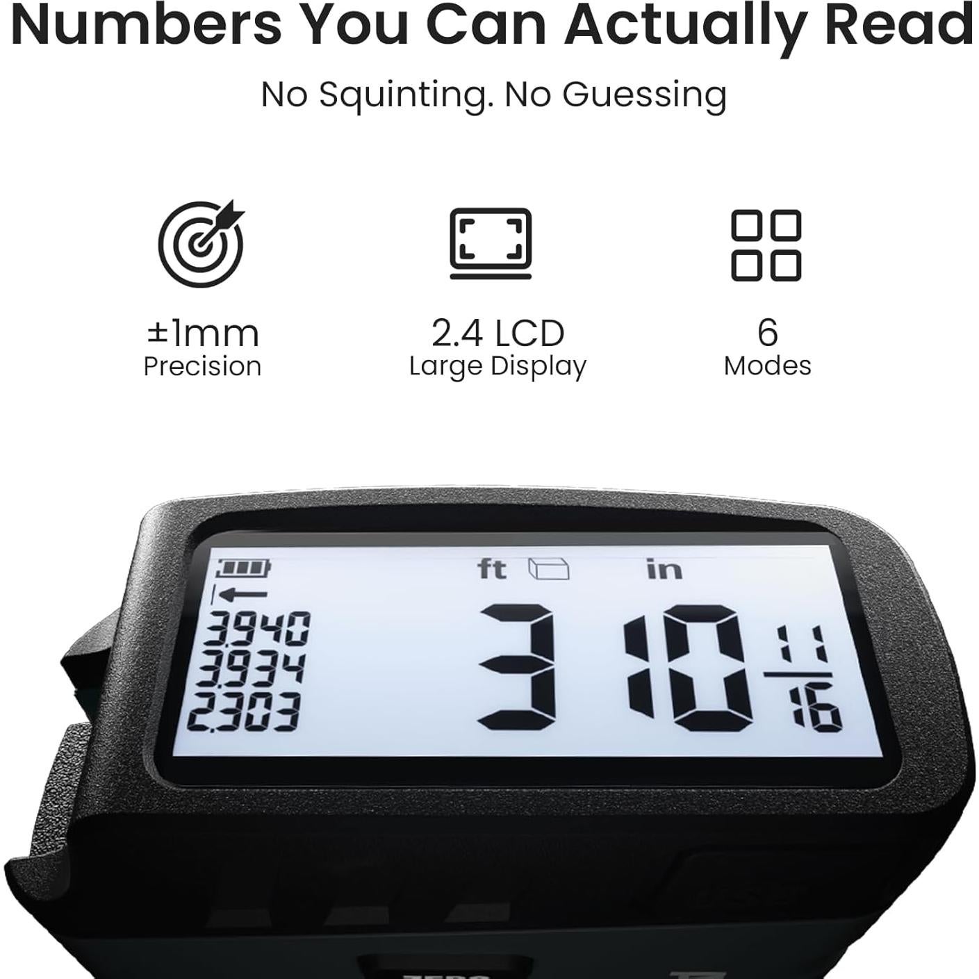 Cinta Métrica Digital ACPOTEL DT20 5m con Fracciones y Recargable