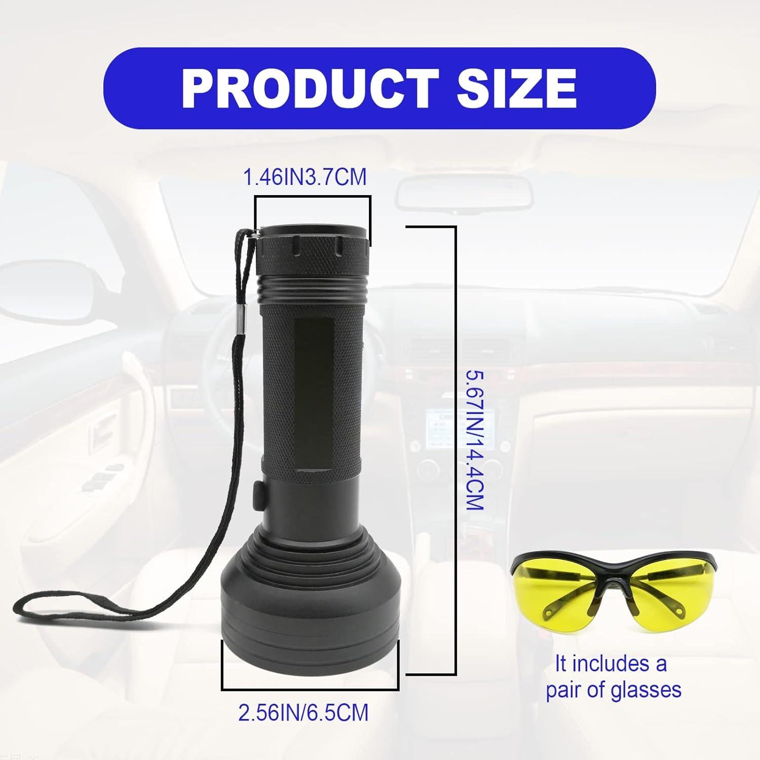 Kit Detección Fugas UV AC RBOKO con Linterna LED y Gafas