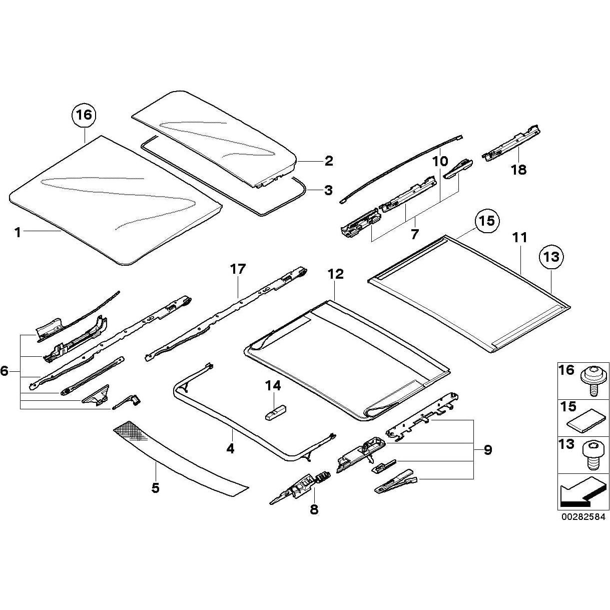 Kit de Reparación Techo Solar Panorámico VIP KROM 22 Piezas