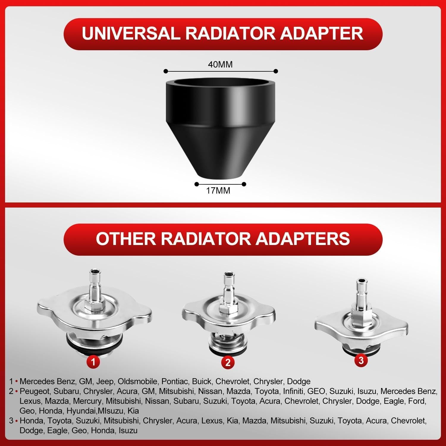 YSTOOL Combustion Leak Detector Kit with Dual-Chamber Head Gasket Leakage Tester Tool 500ML CO2 Reaction Fluid Universal and Dedicated Adapters
