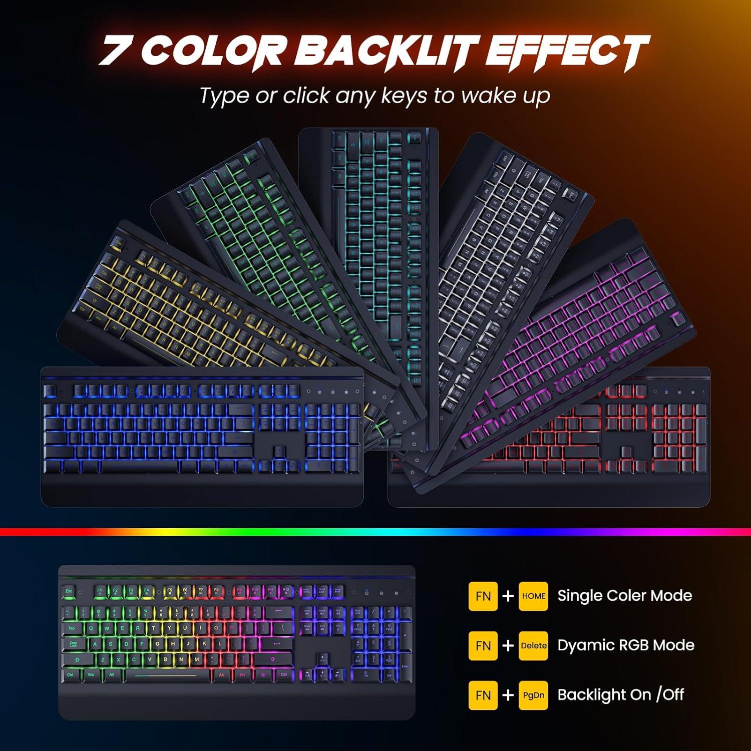 Combo Teclado y Ratón Gaming Inalámbrico RisoPhy 3200DPI