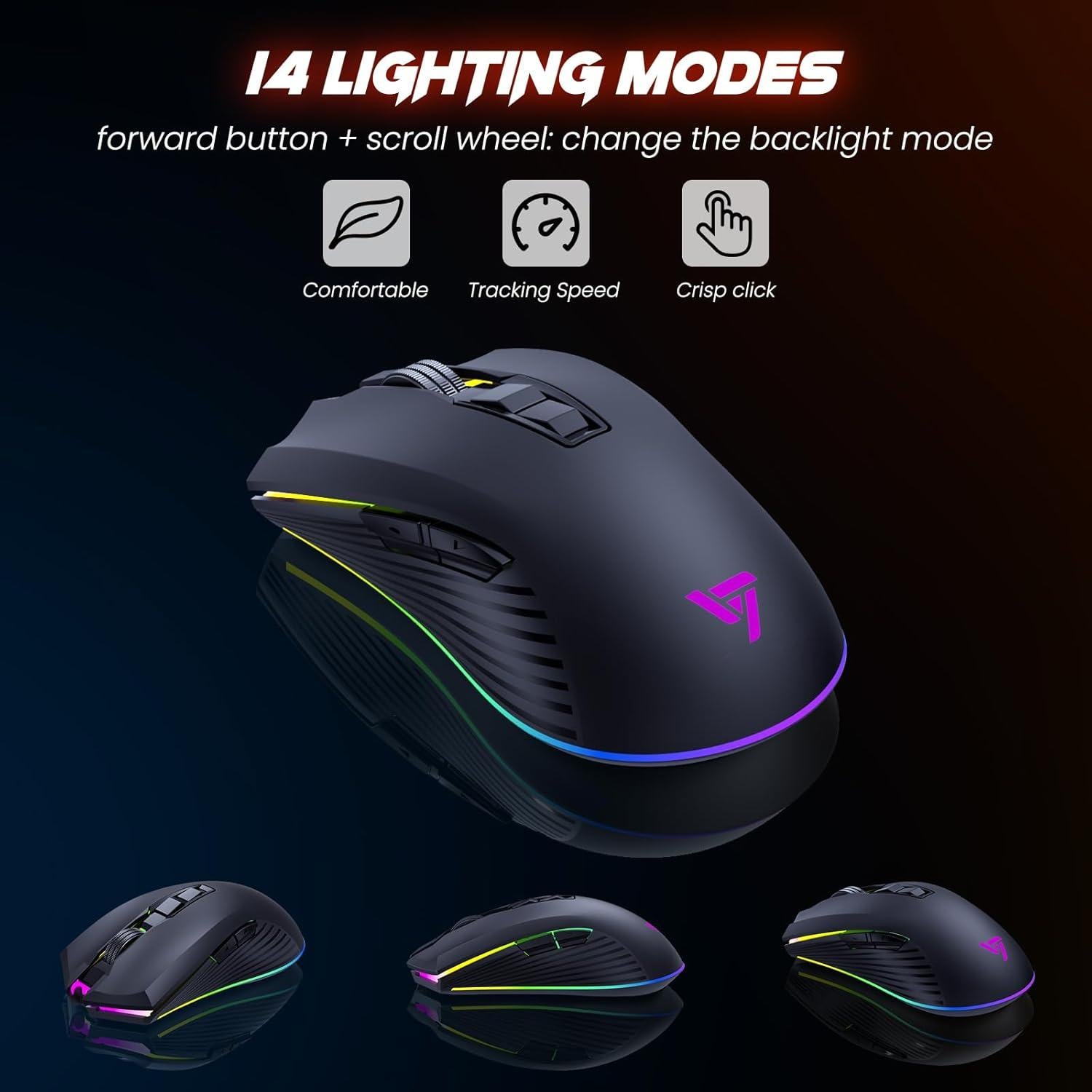 Combo Teclado y Ratón Gaming Inalámbrico RisoPhy 3200DPI