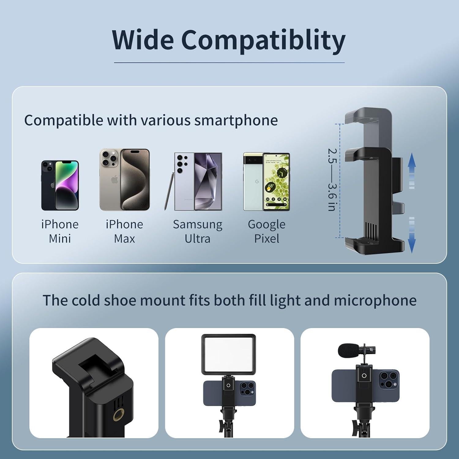 Trípode Alto Vimose para Teléfono 86" Ajustable y Flexible