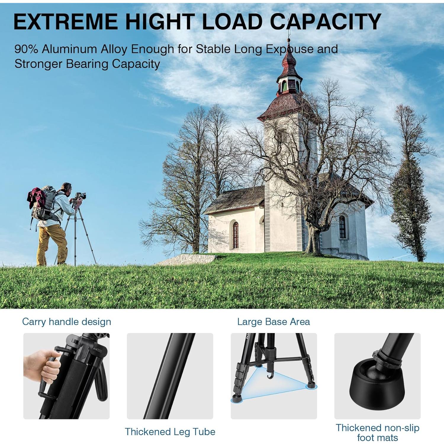 Trípode Victiv T72 182,88 cm Monopod Control Remoto