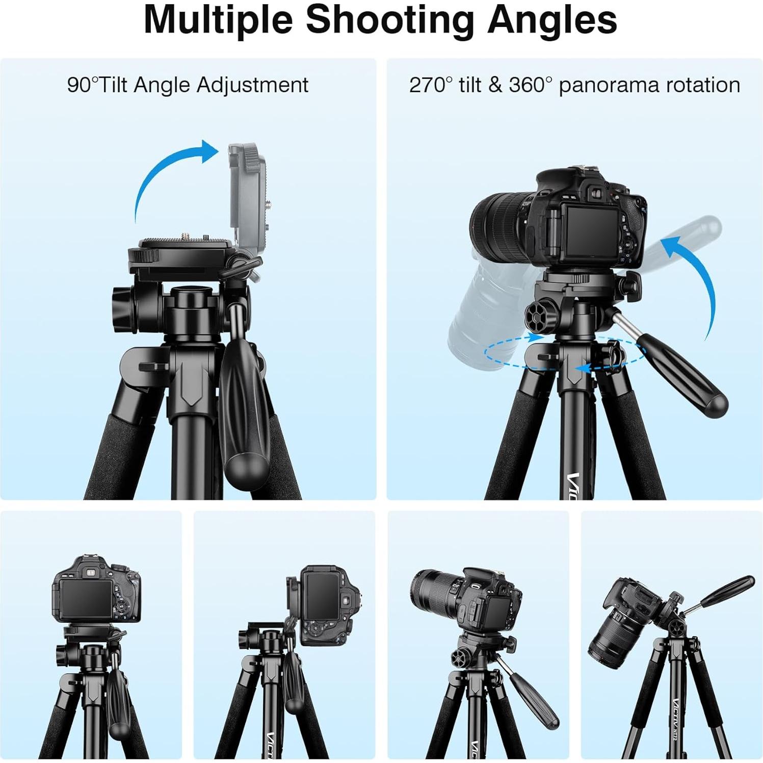 Trípode Victiv T72 182,88 cm Monopod Control Remoto
