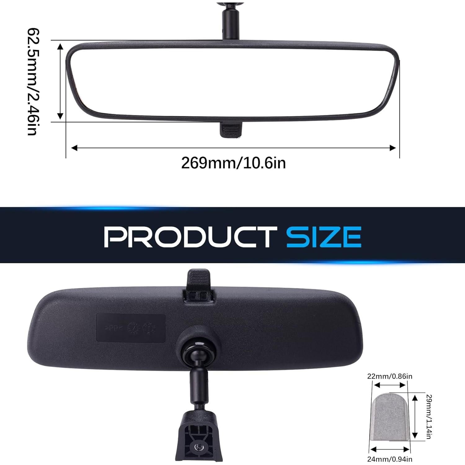 Espejo Retrovisor Universal MRELC 10.6" Ajuste para Autos