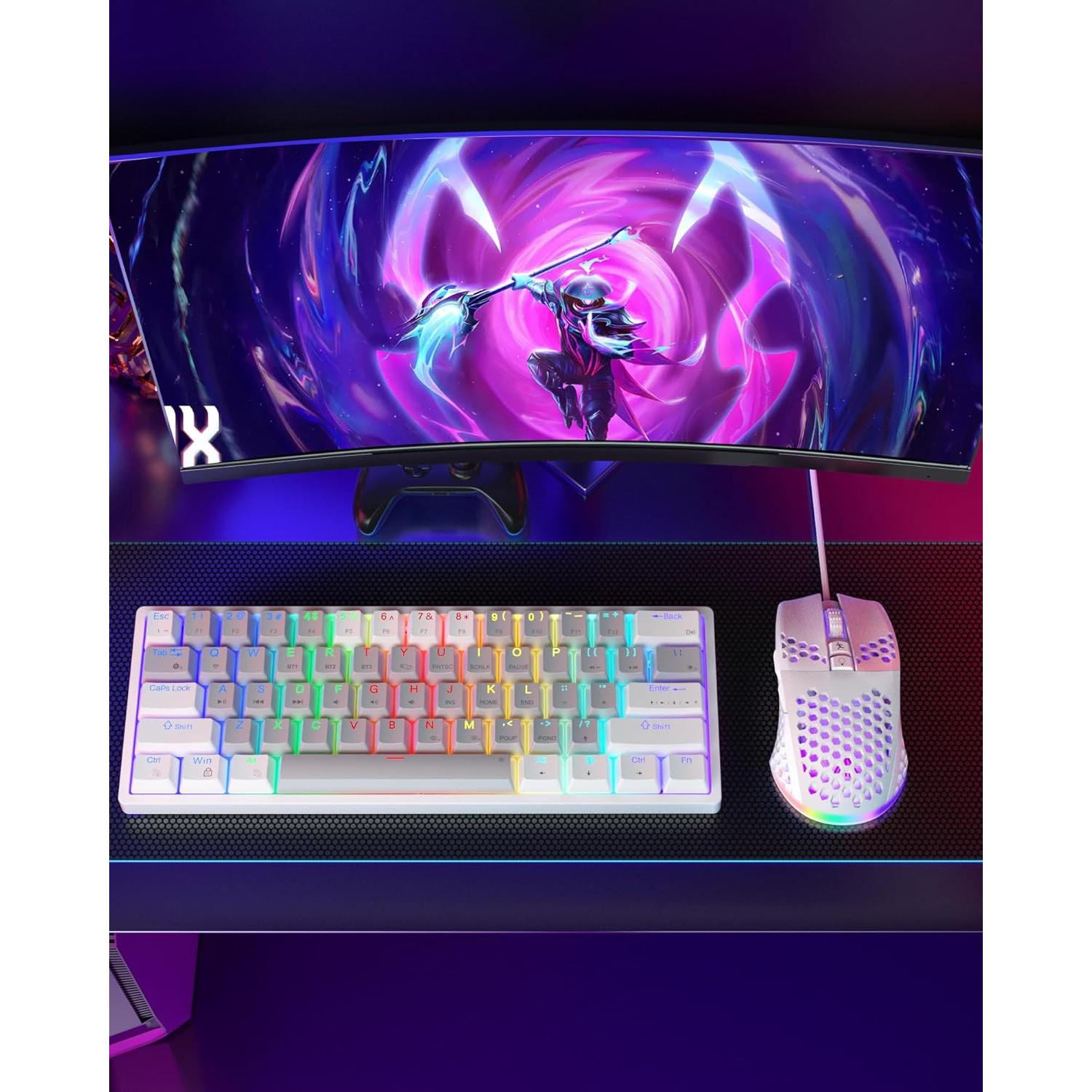 Ratón Gaming Con Cable SOLAKAKA SM900 Blanco 12800 DPI