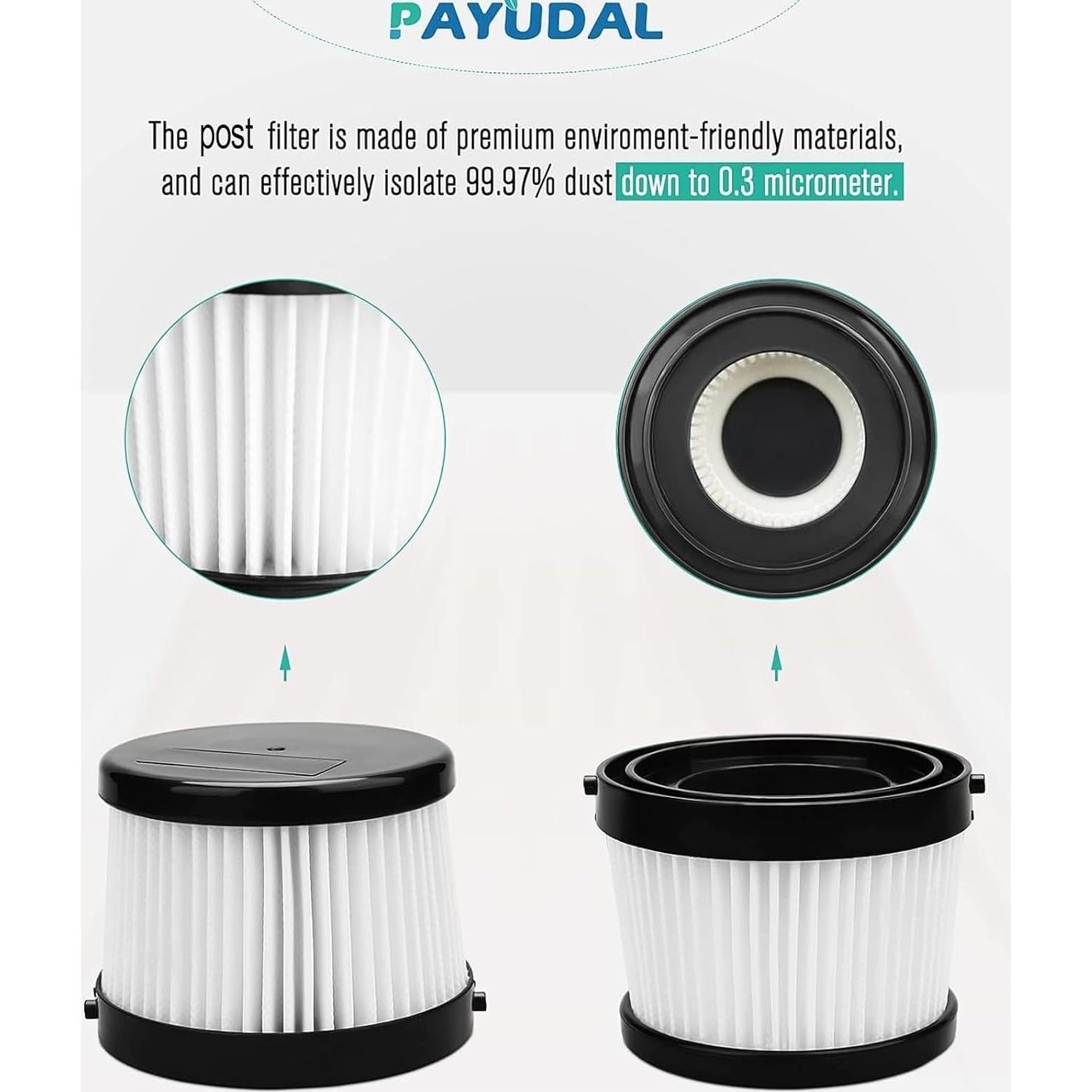 4 Filtros HEPA Reemplazo PAYUDAL DCV501HB para Aspiradora DEWALT 20V