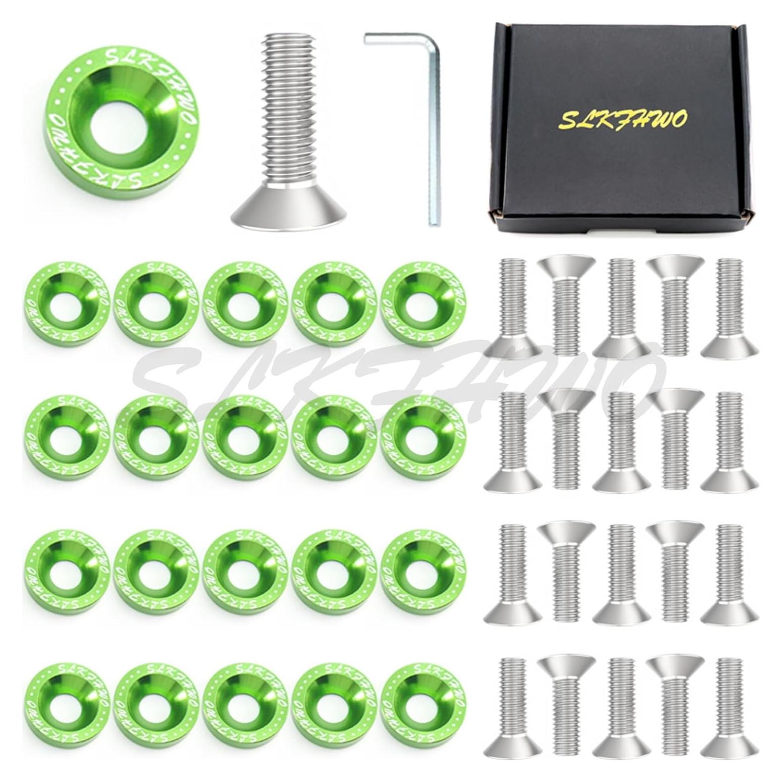 Arandelas de Aluminio 6063-T6 SLKFHWO 20 Piezas Verde CNC