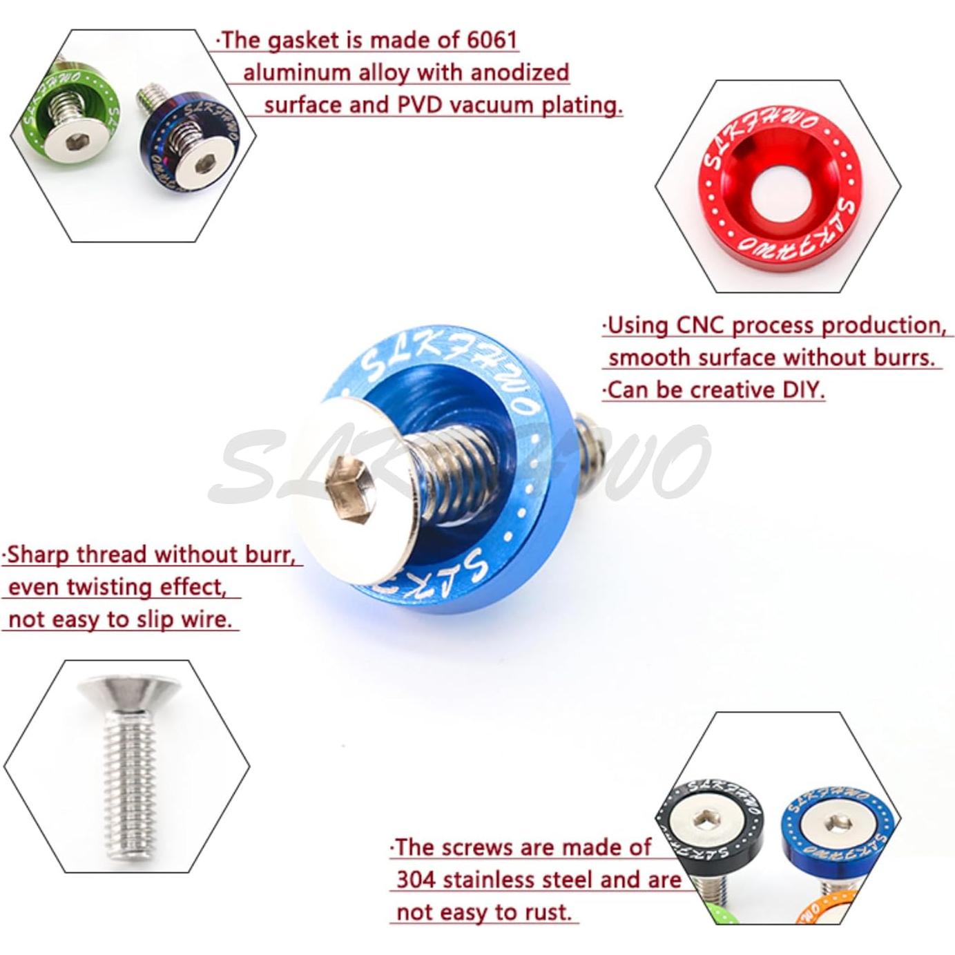 Arandelas de Aluminio 6063-T6 SLKFHWO 20 Piezas Verde CNC