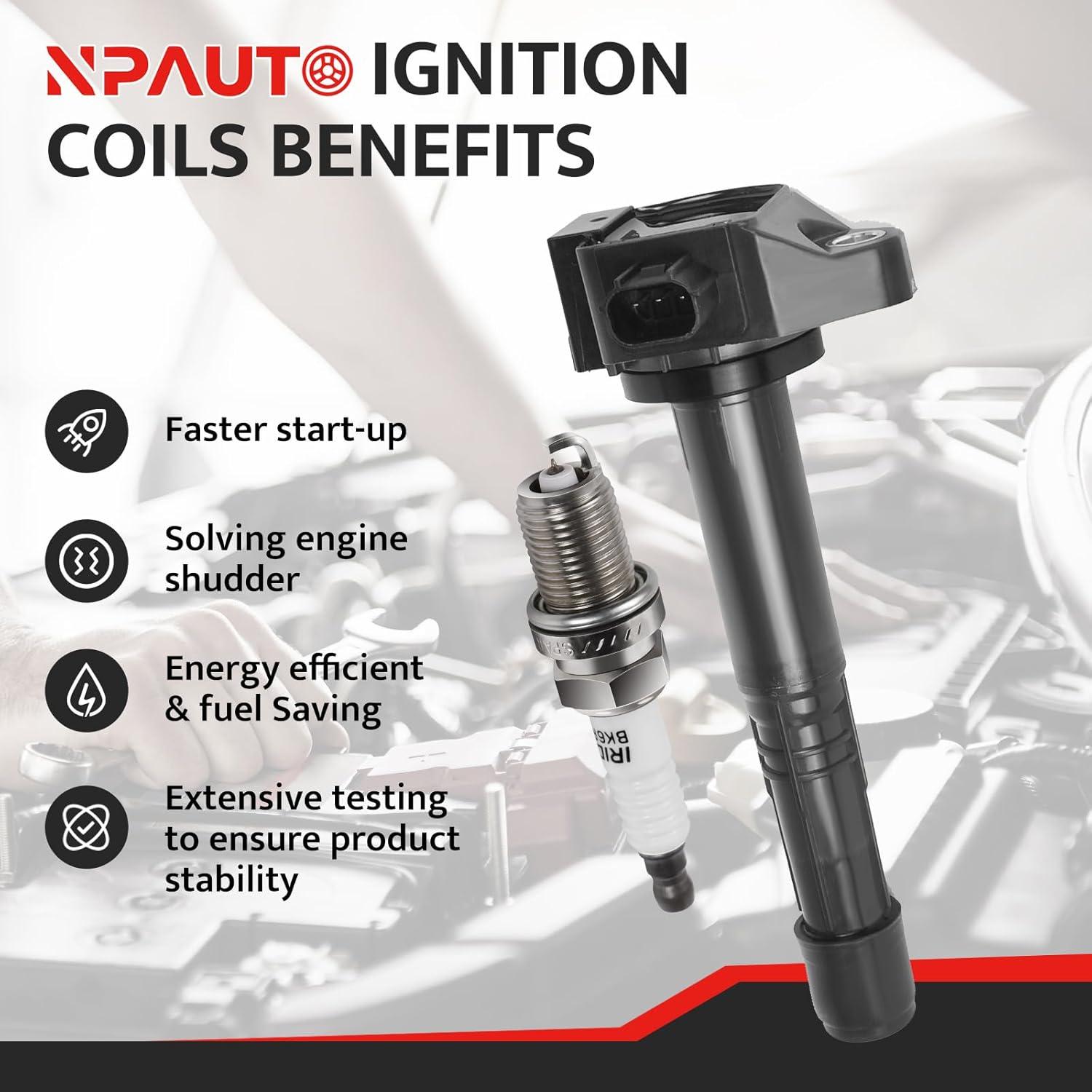 Kit de Bobinas de Encendido y Bujías NPAUTO UF712 para Honda y Acura