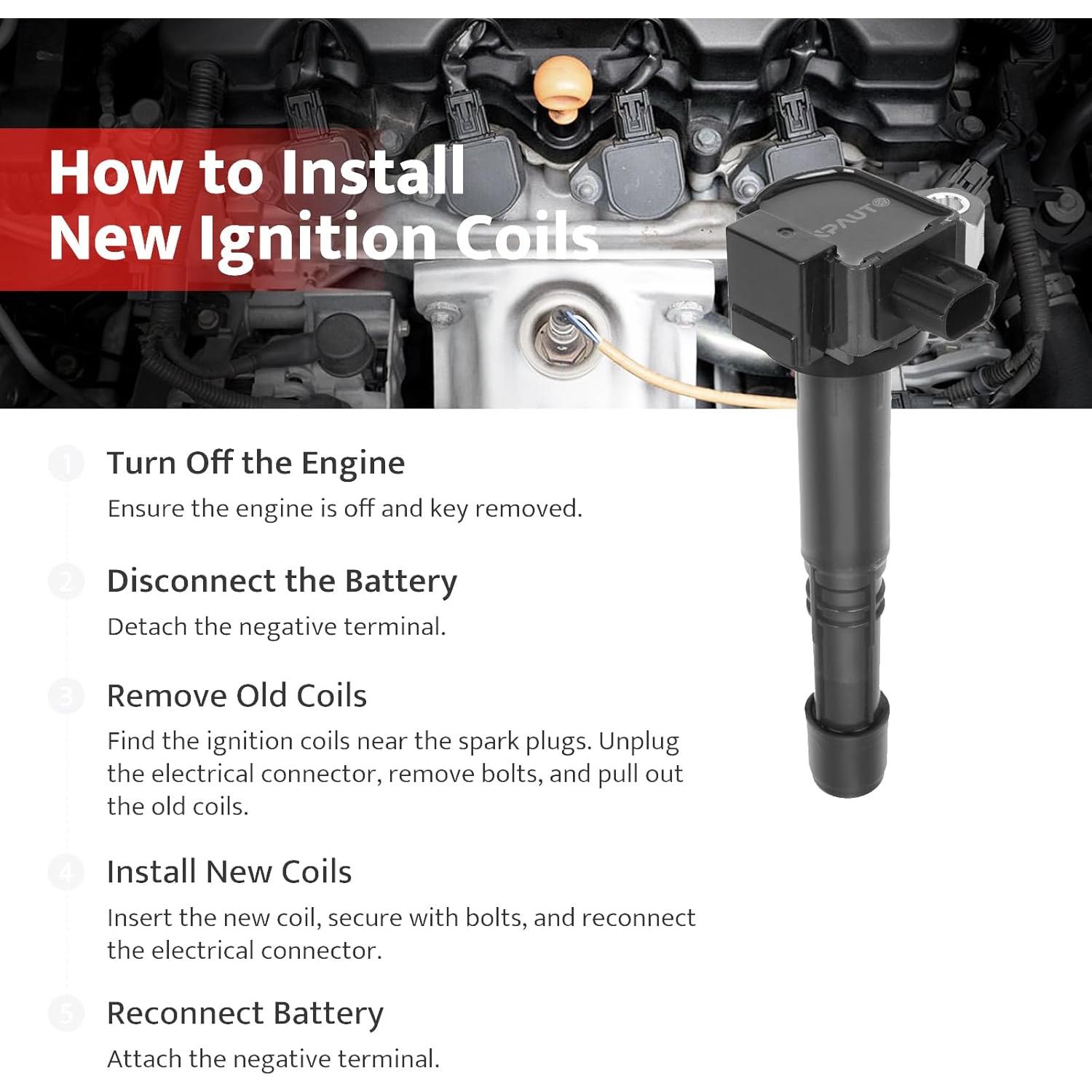 Kit de Bobinas de Encendido y Bujías NPAUTO UF712 para Honda y Acura