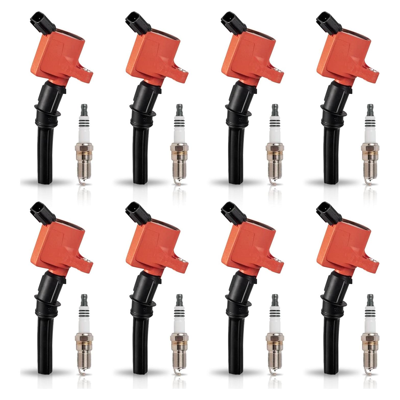 Juego de 8 Bobinas de Encendido ENA y Bujías Platino 4.6L 5.4L