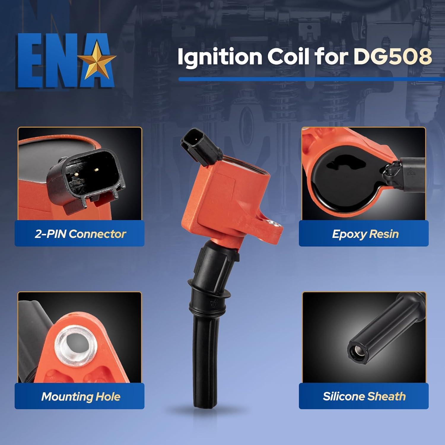 Juego de 8 Bobinas de Encendido ENA y Bujías Platino 4.6L 5.4L