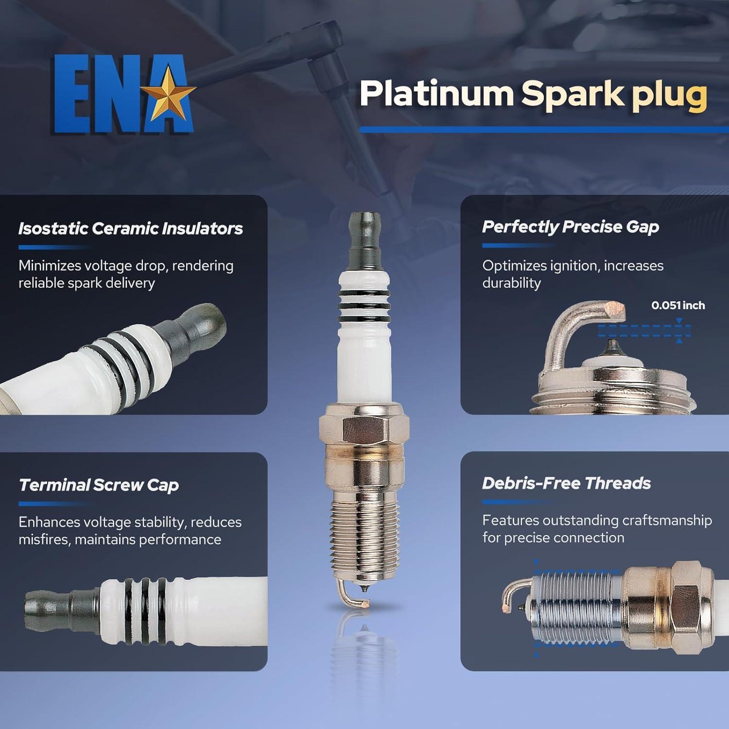 Juego de 8 Bobinas de Encendido ENA y Bujías Platino 4.6L 5.4L