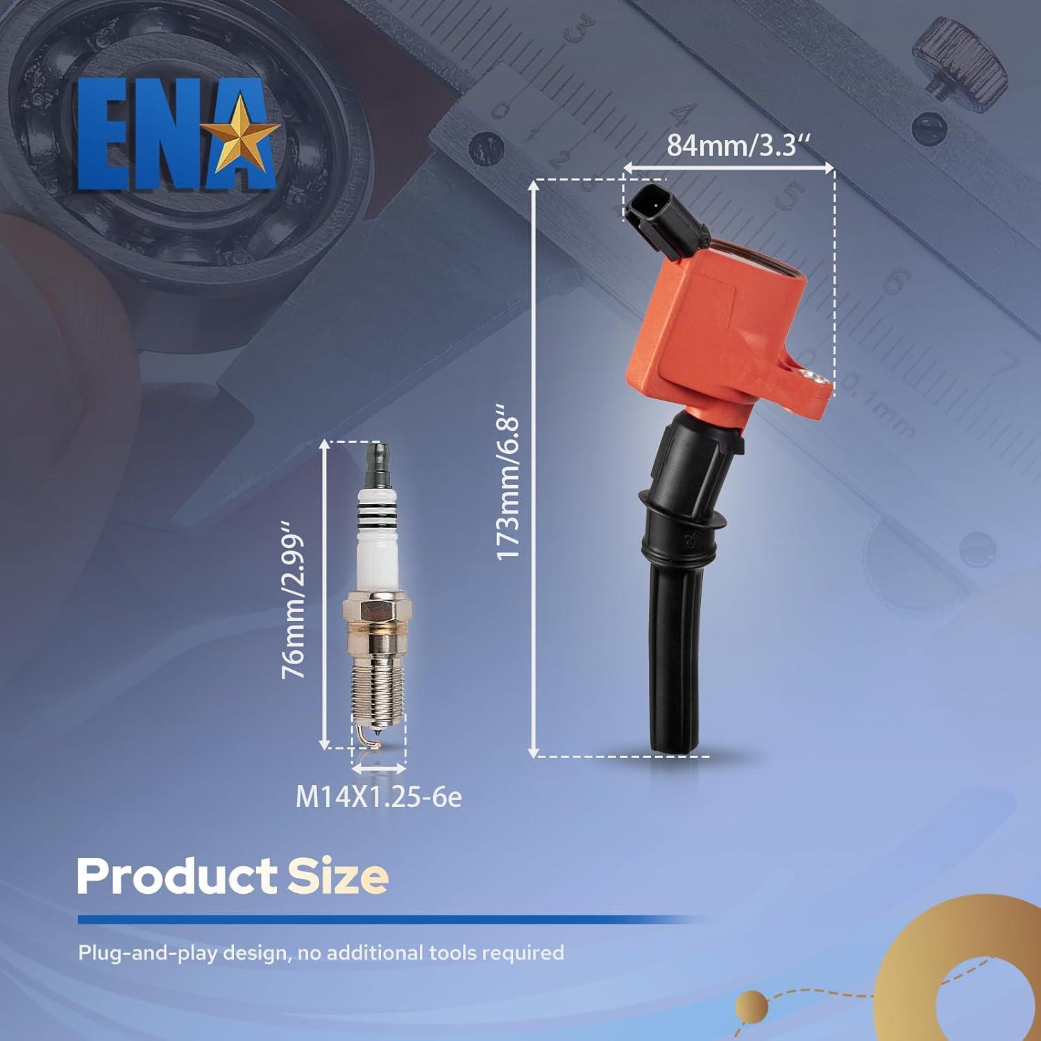 Juego de 8 Bobinas de Encendido ENA y Bujías Platino 4.6L 5.4L