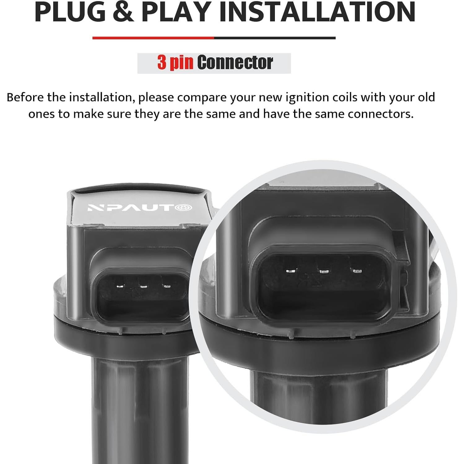 Paquete de bobinas de encendido y bujías NPAUTO UF-311 para Honda y Acura