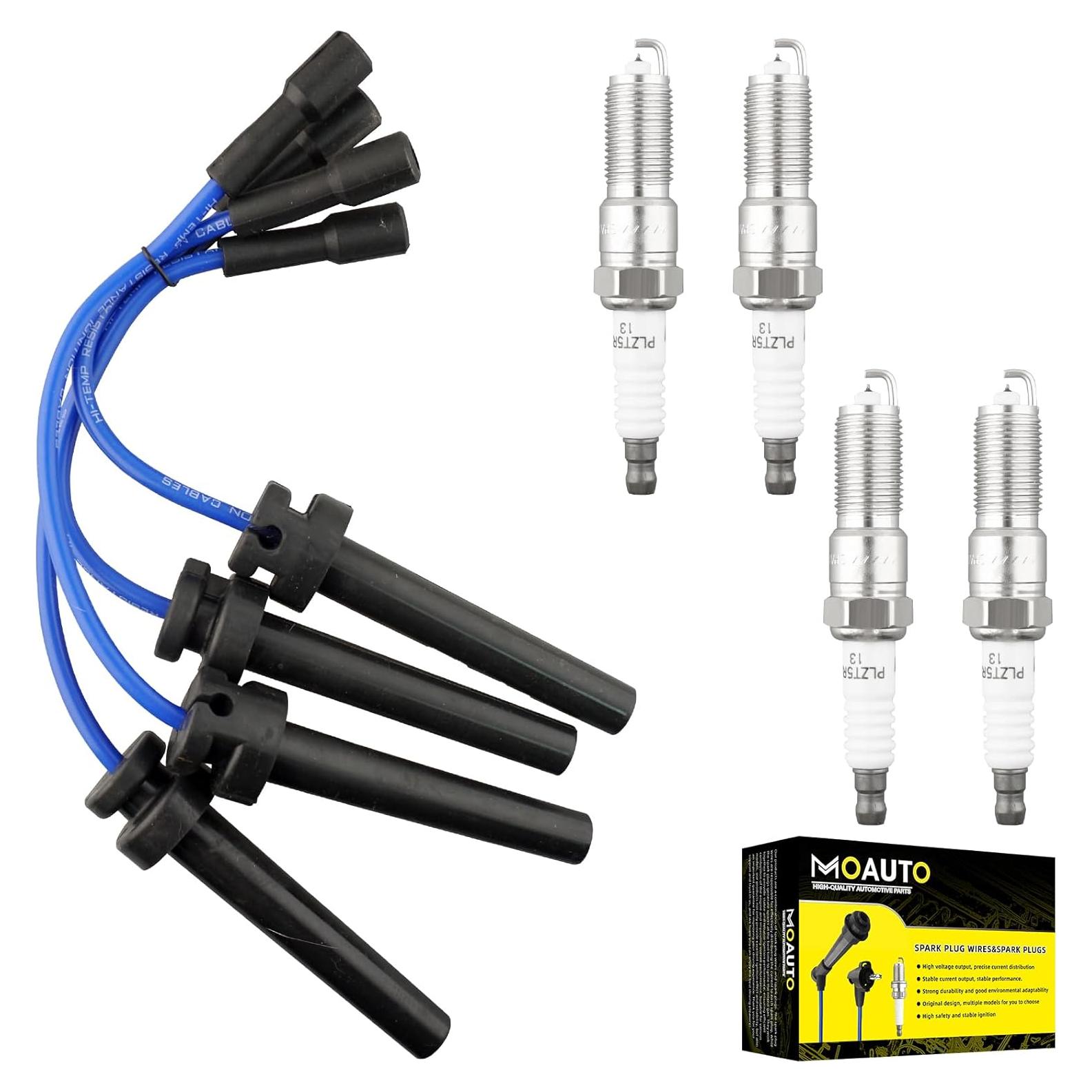 Juego de 4 Bujías de Iridio y Cables MOAUTO 671-4079