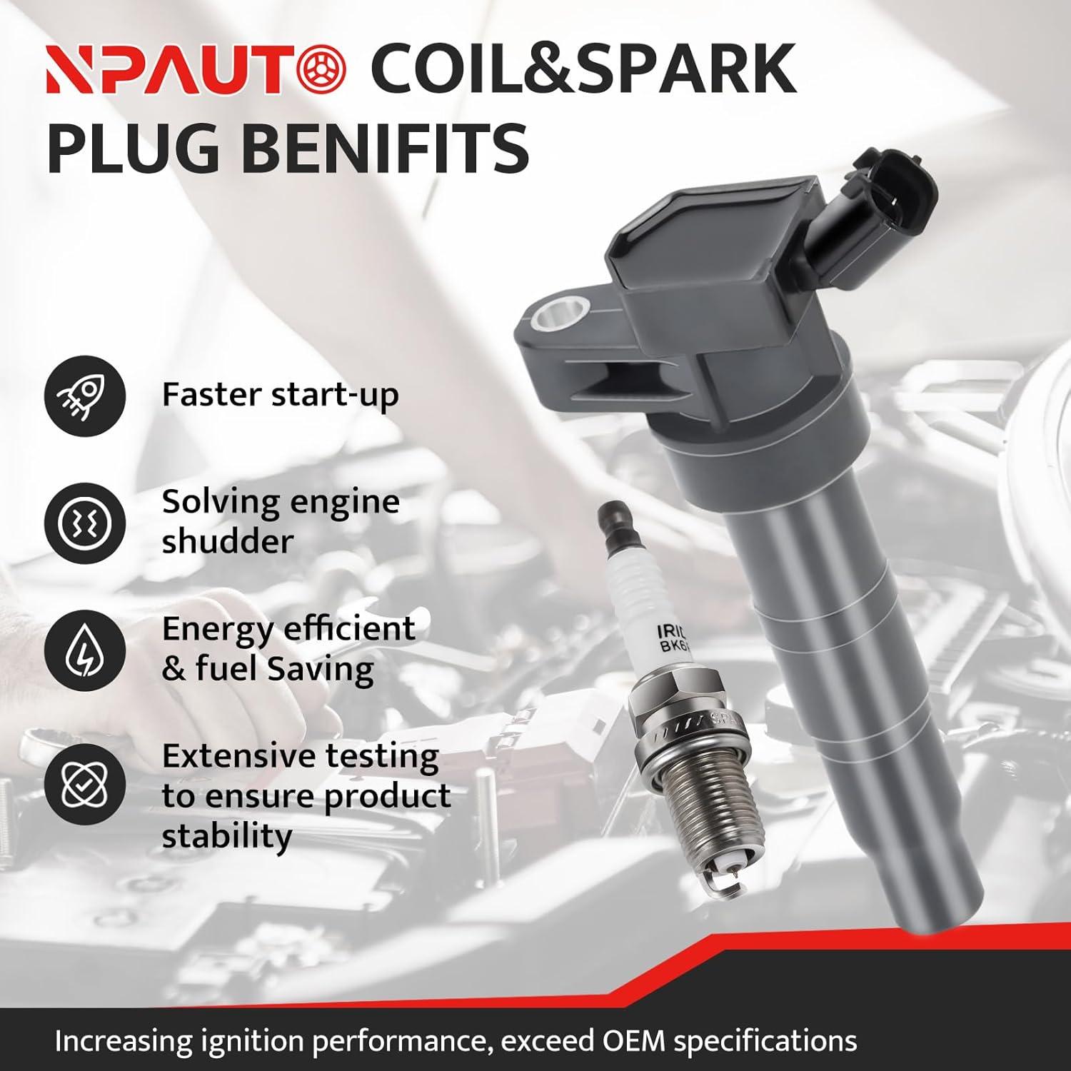 Juego de 4 Bobinas de Encendido y Bujías NPAUTO UF-611