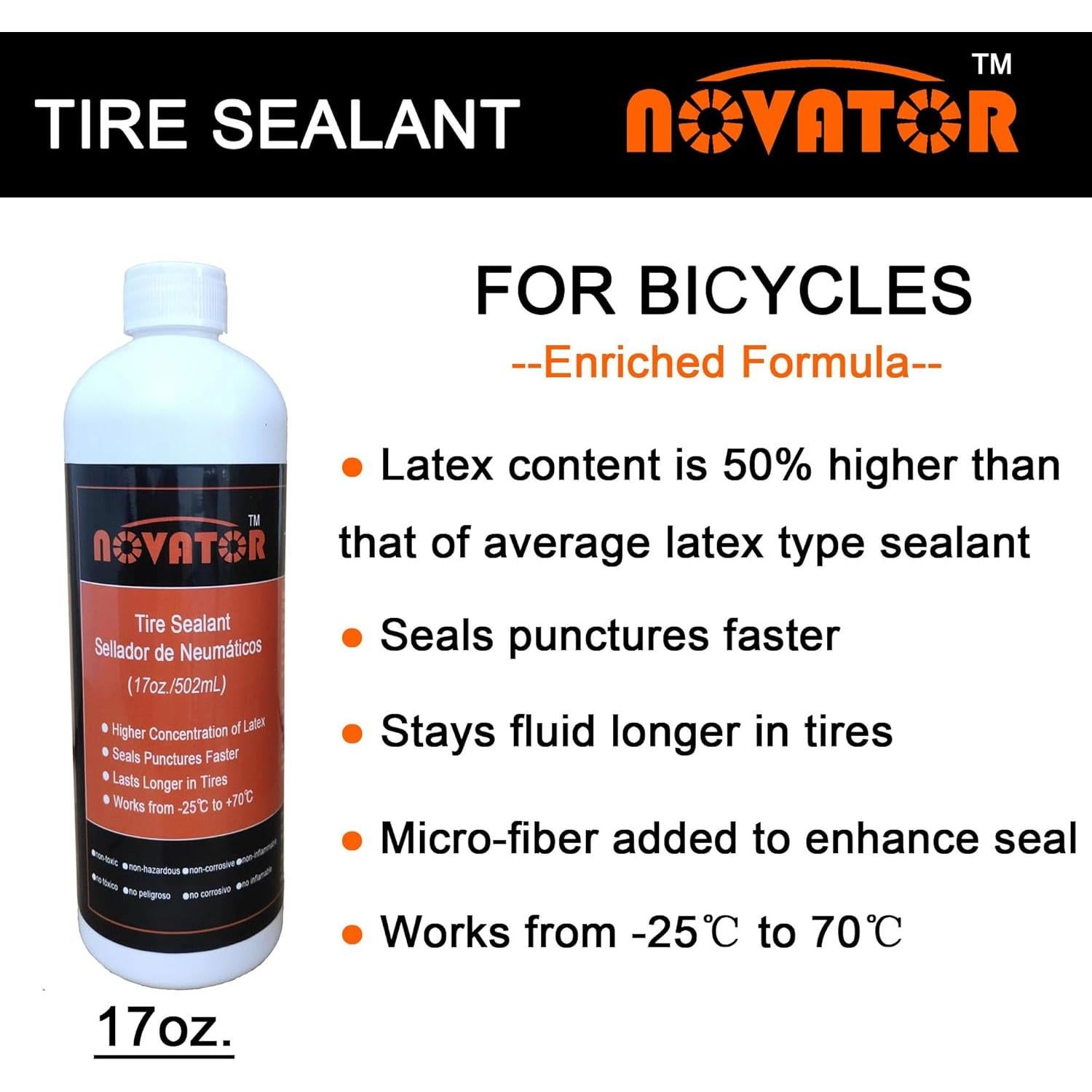 Sellador de Neumáticos NOVATOR 85g para Bicicletas Tubeless