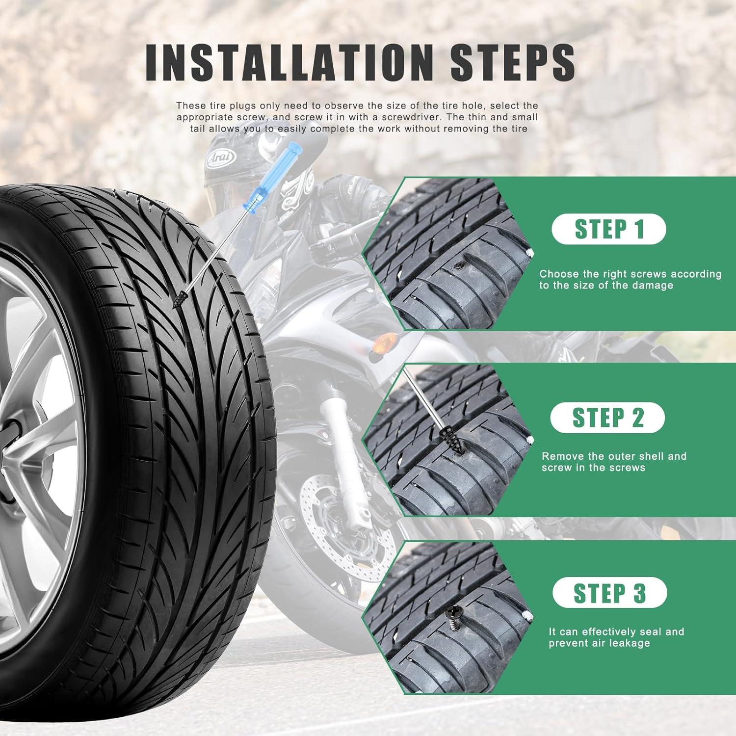 Kit de 70 Tornillos de Reparación de Neumáticos BOUBONI