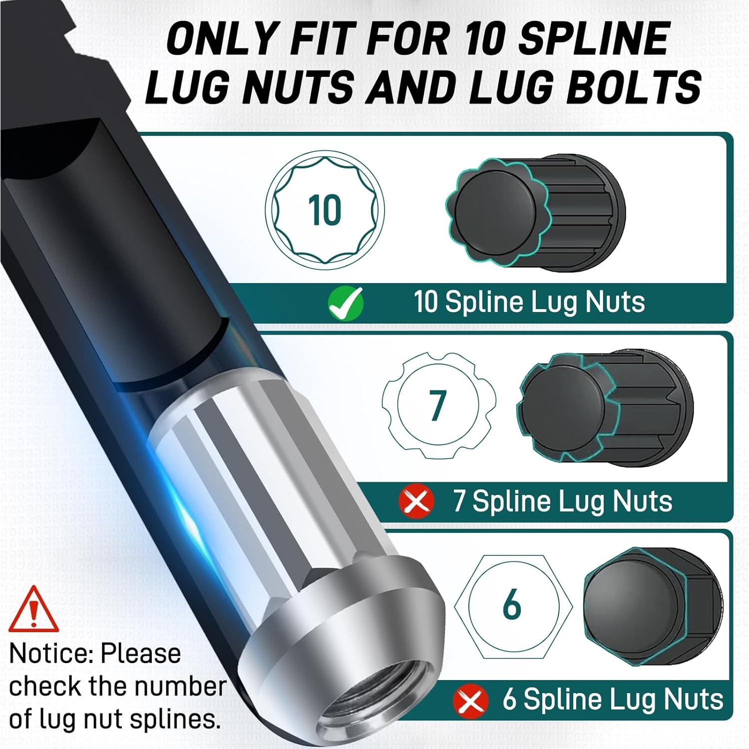 Juego de Llave para Tuercas 10 Puntas BESTWORK 3 Piezas Acero CR-MO