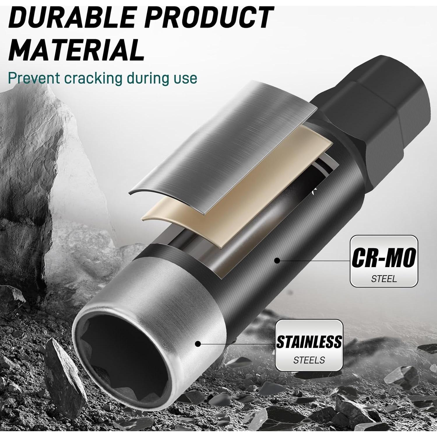 Juego de Llave para Tuercas 10 Puntas BESTWORK 3 Piezas Acero CR-MO