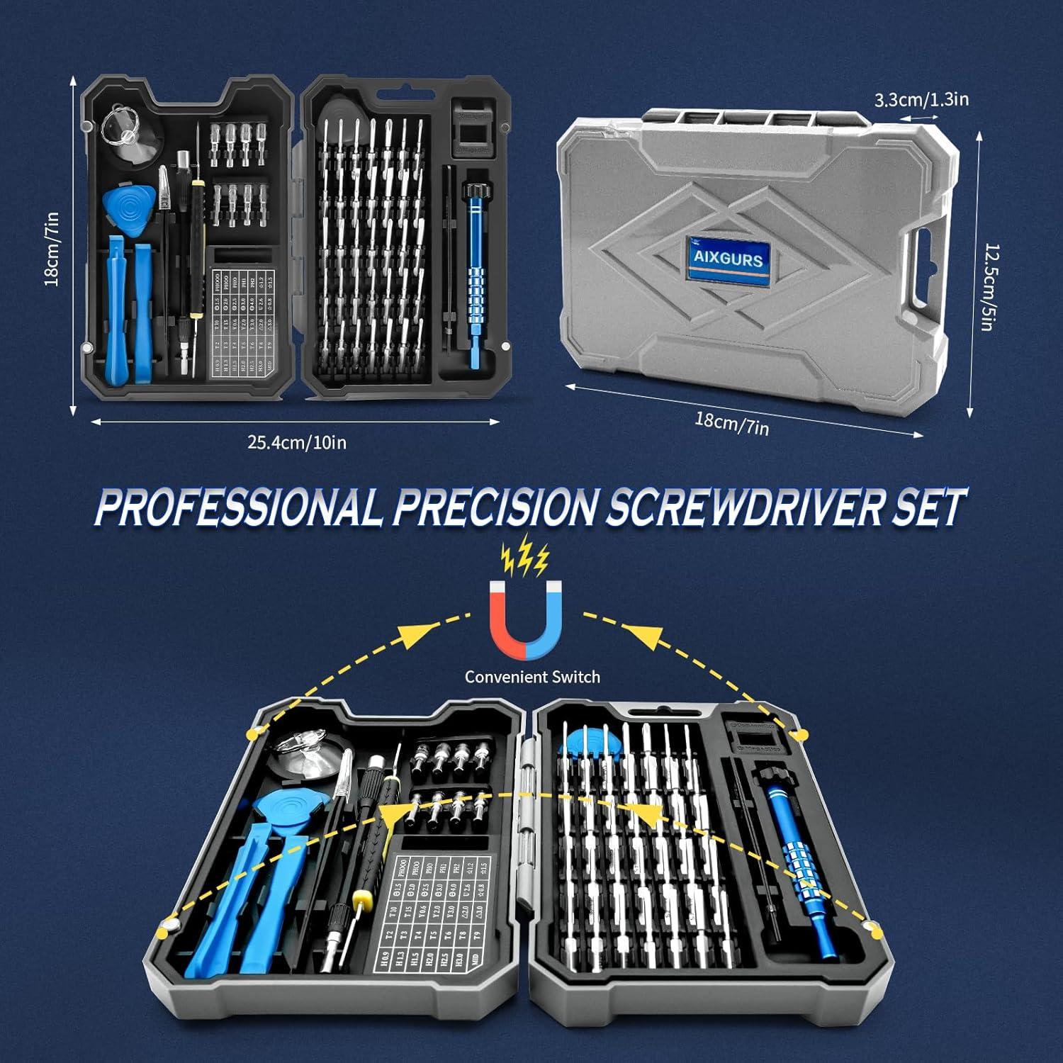 Juego de Destornilladores de Precisión AIXGURS 55PCS Magnéticos