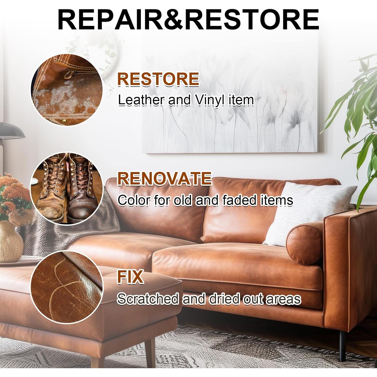 Kit de Reparación de Cuero SHABEIBEI - Balsamo y Limpiador 200ml